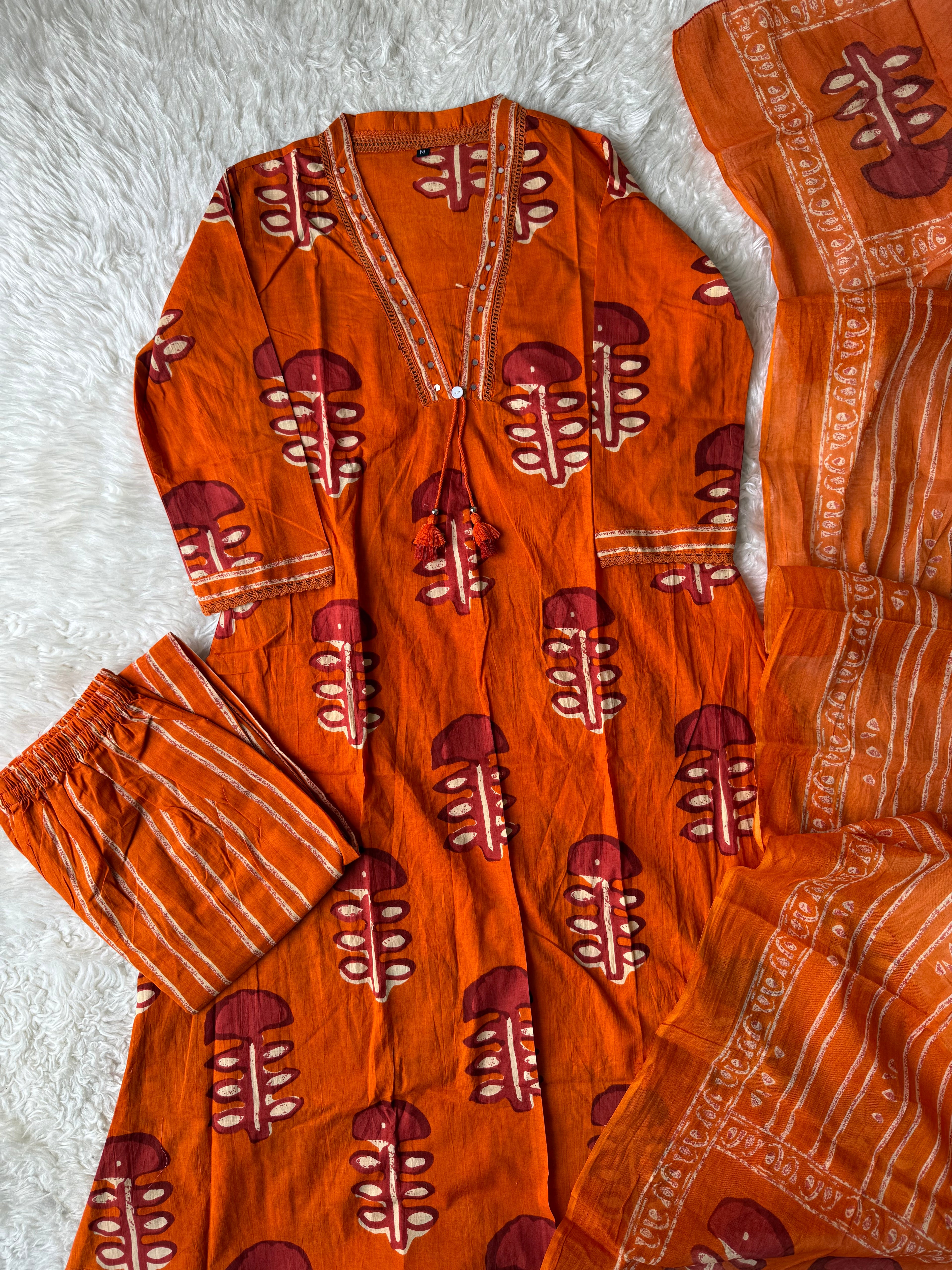 Budget Friendly Kurti Pant Dupatta Set