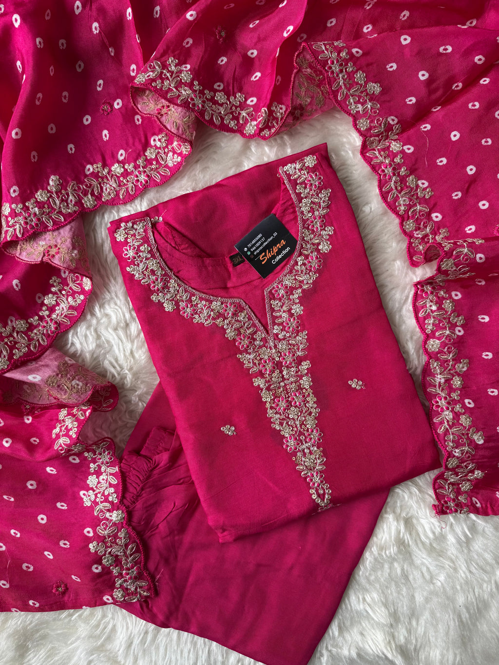“Plus Size” Russian Silk Kurti Plazo Dupatta Set