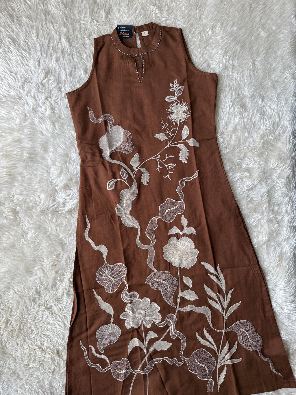 Khadi Cotton Sleeveless Kurti Pant Set