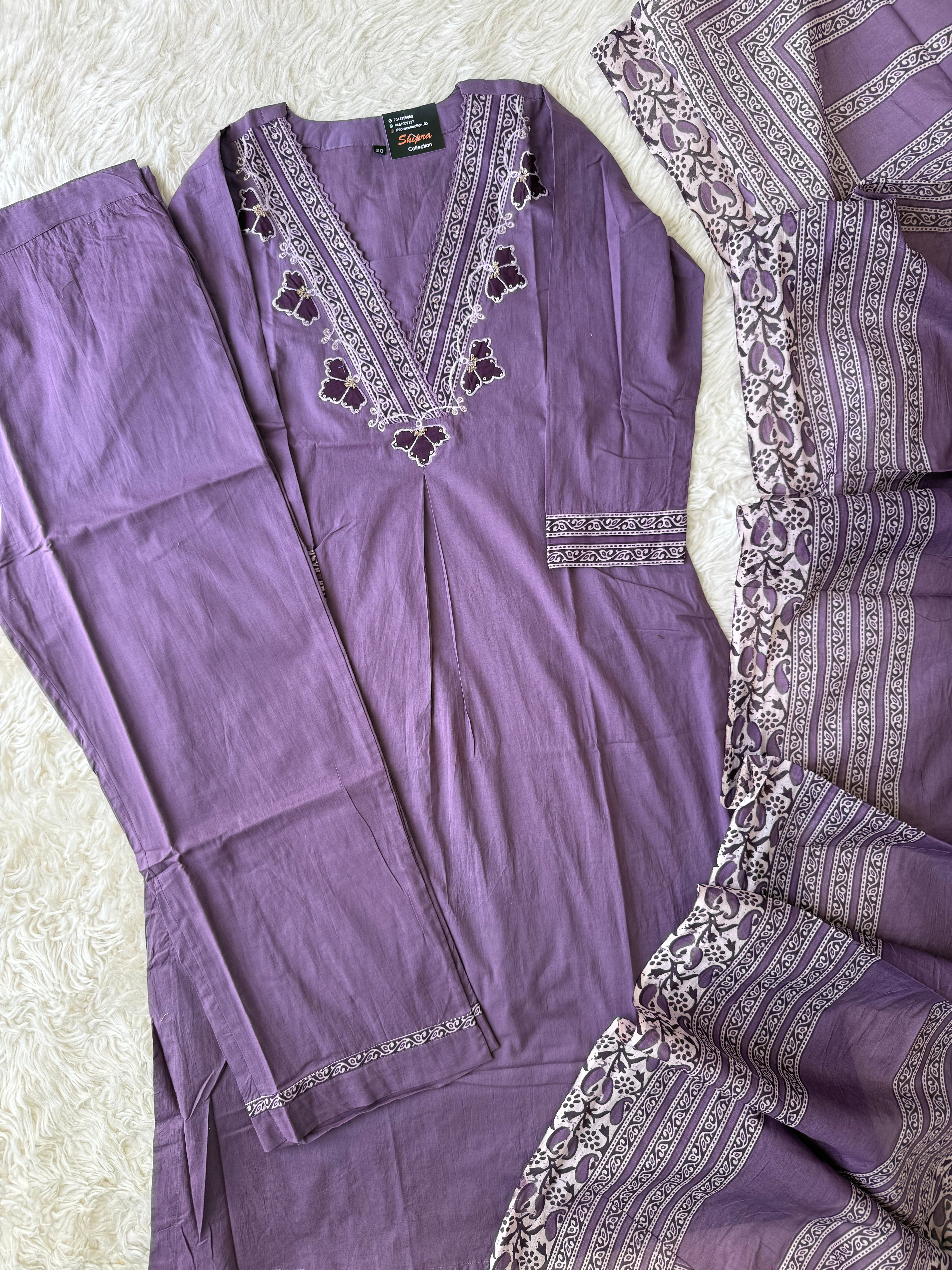 Premium Cotton Kurti Pant Dupatta Set