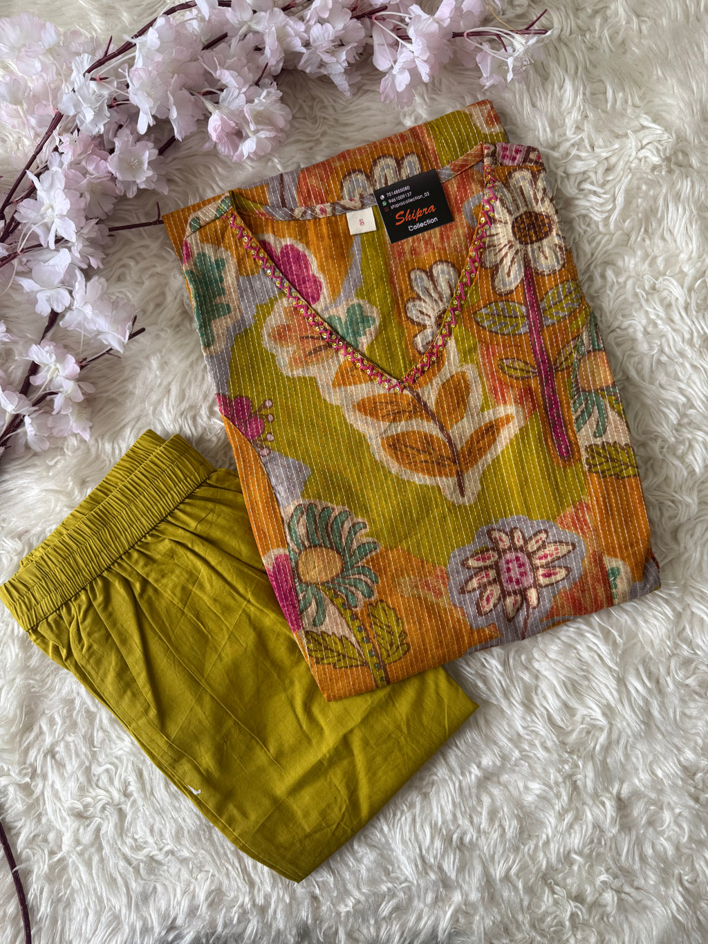 Premium Cotton Sleeveless Kurti Pant Set