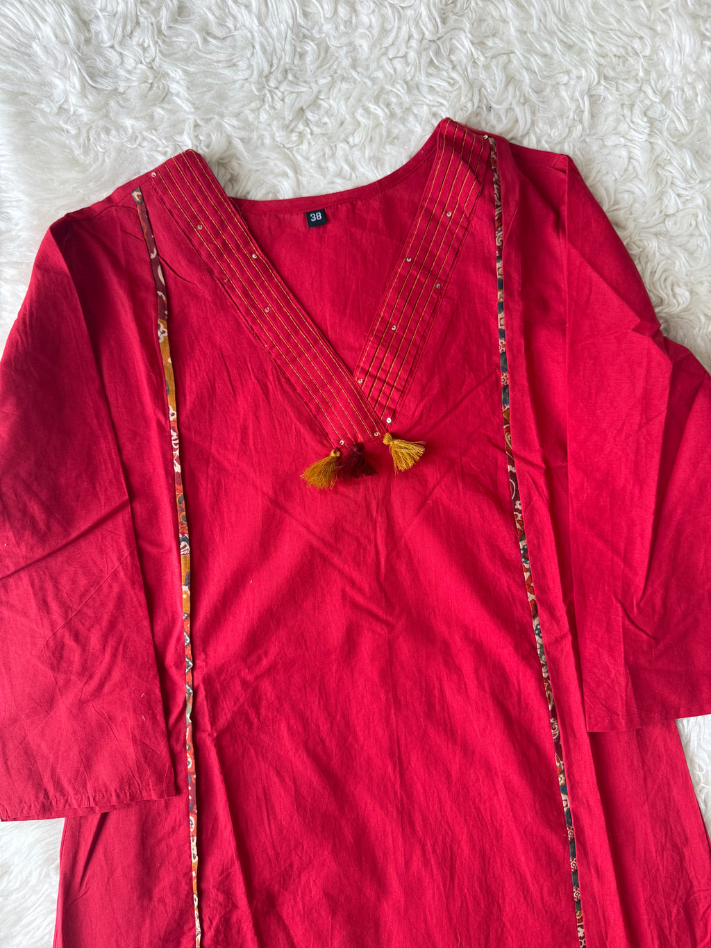 Pure Cotton Aline Kurti Plazo Dupatta Set