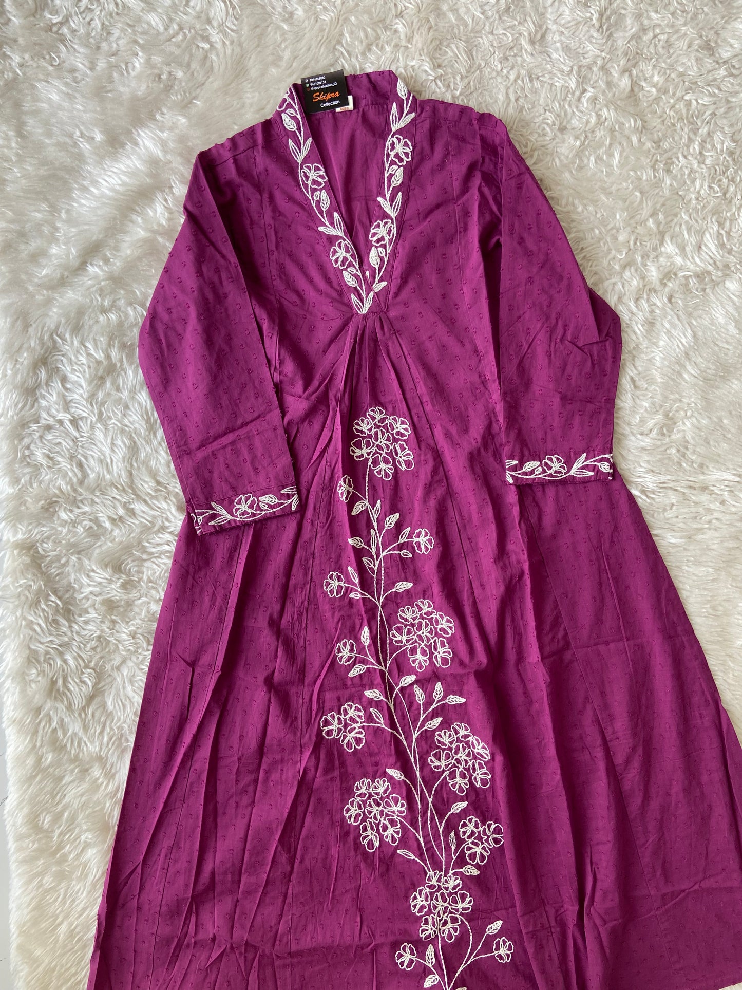 Dobey Mul Cotton Thread Work Kurti Pant Set