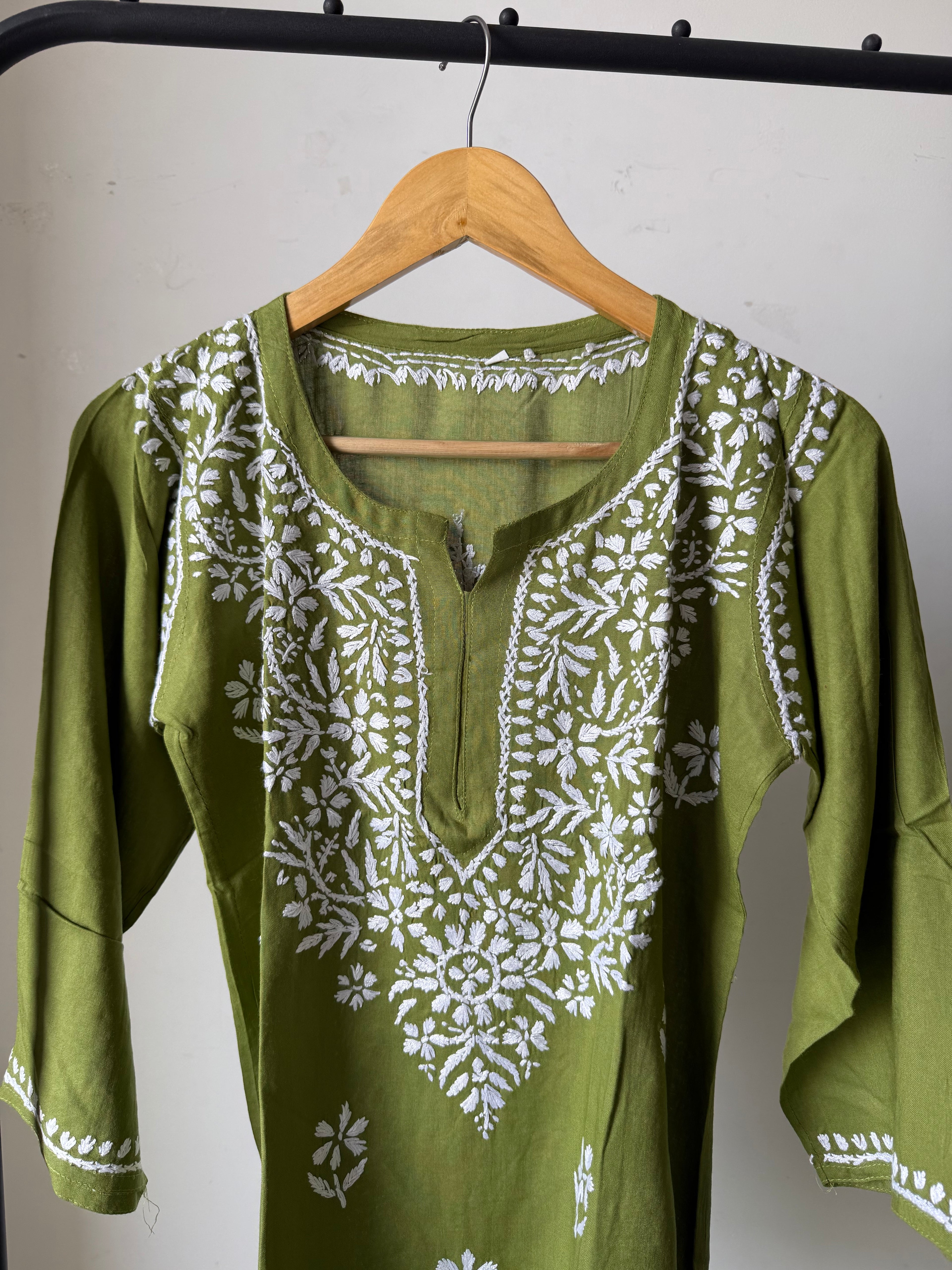 Heavy Rayon Chikankari Short kurti