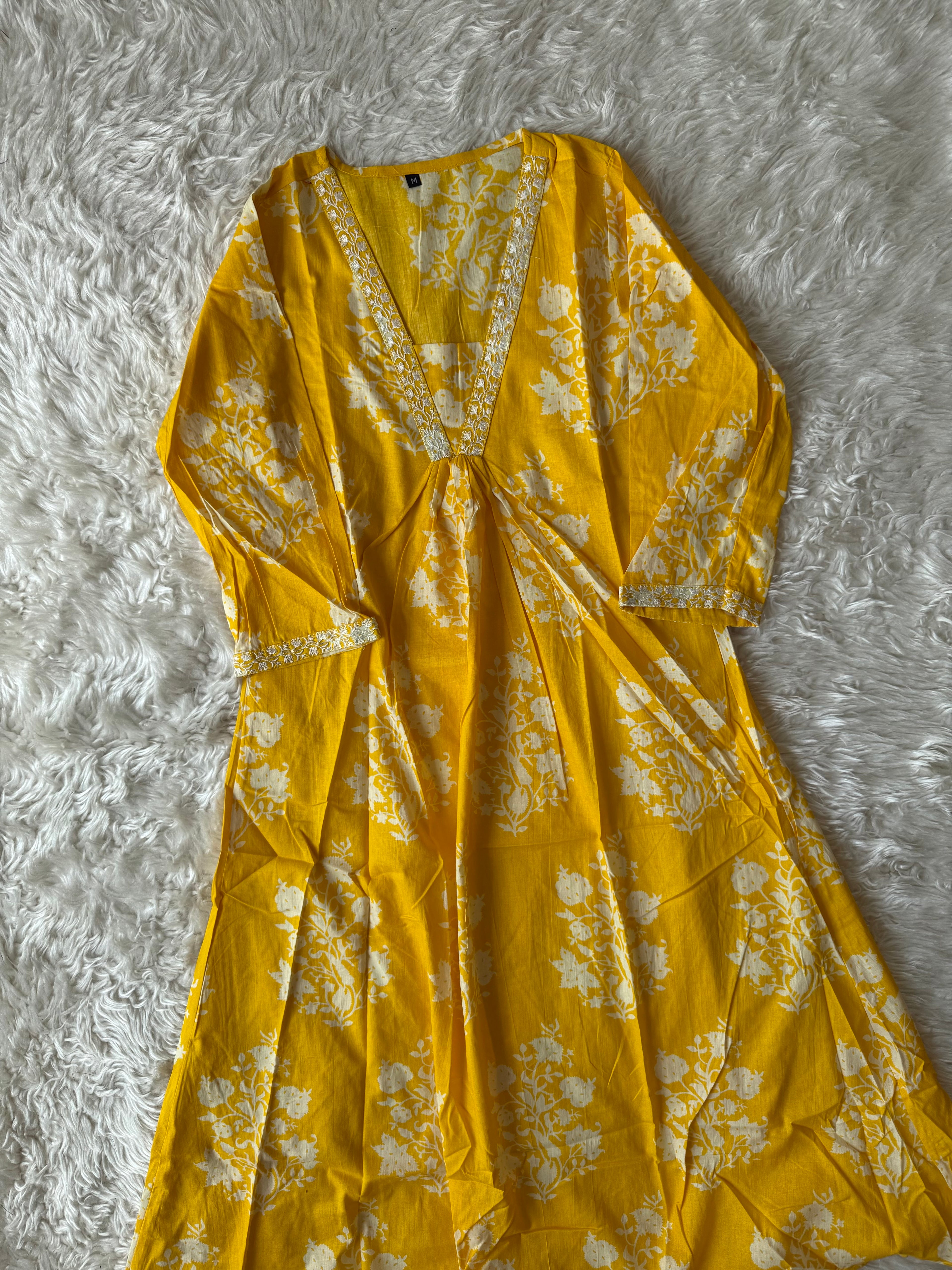 Cotton Flare Kurti Pant Set