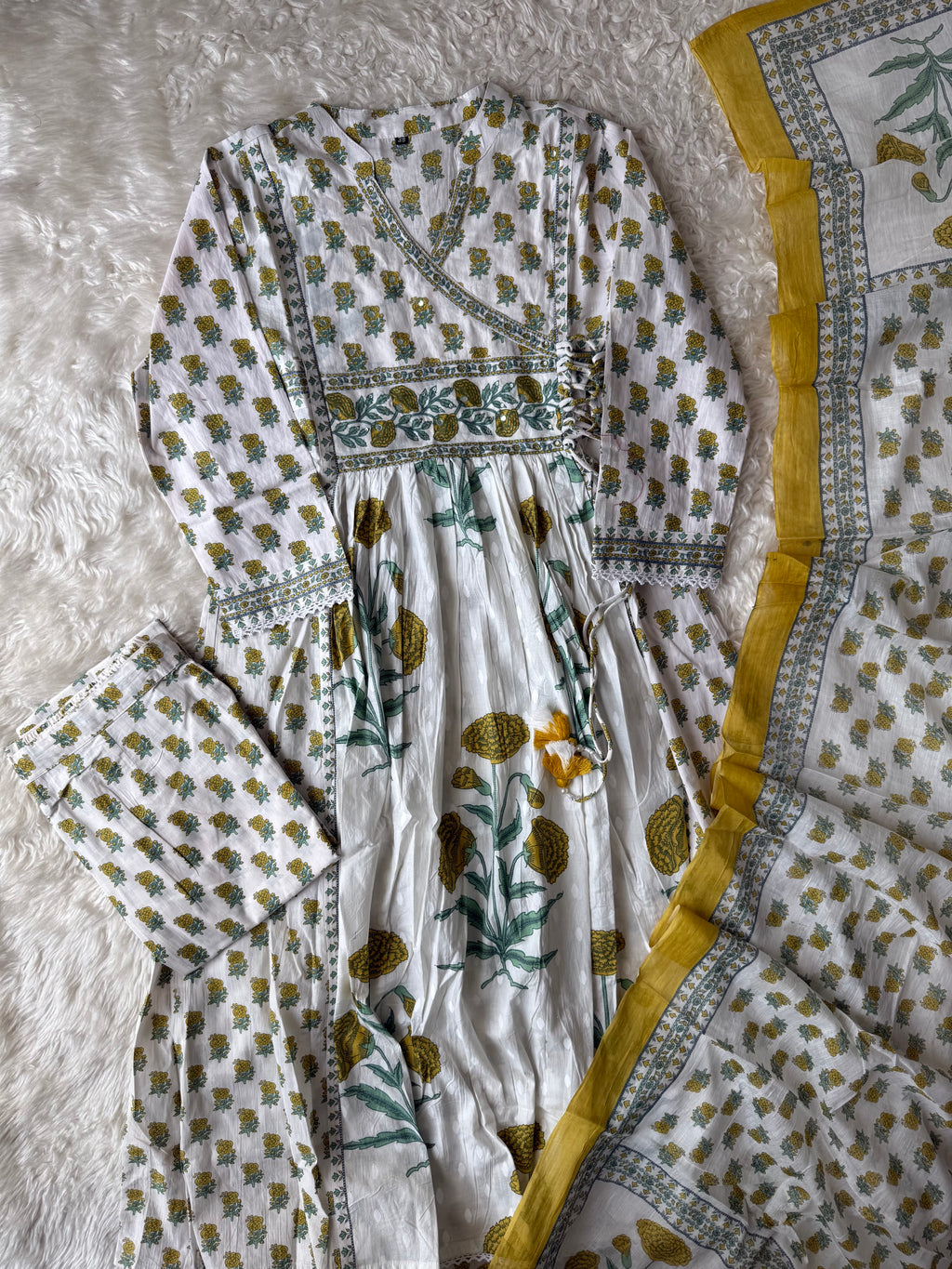 Premium Cotton Kurti Pant Dupatta Set