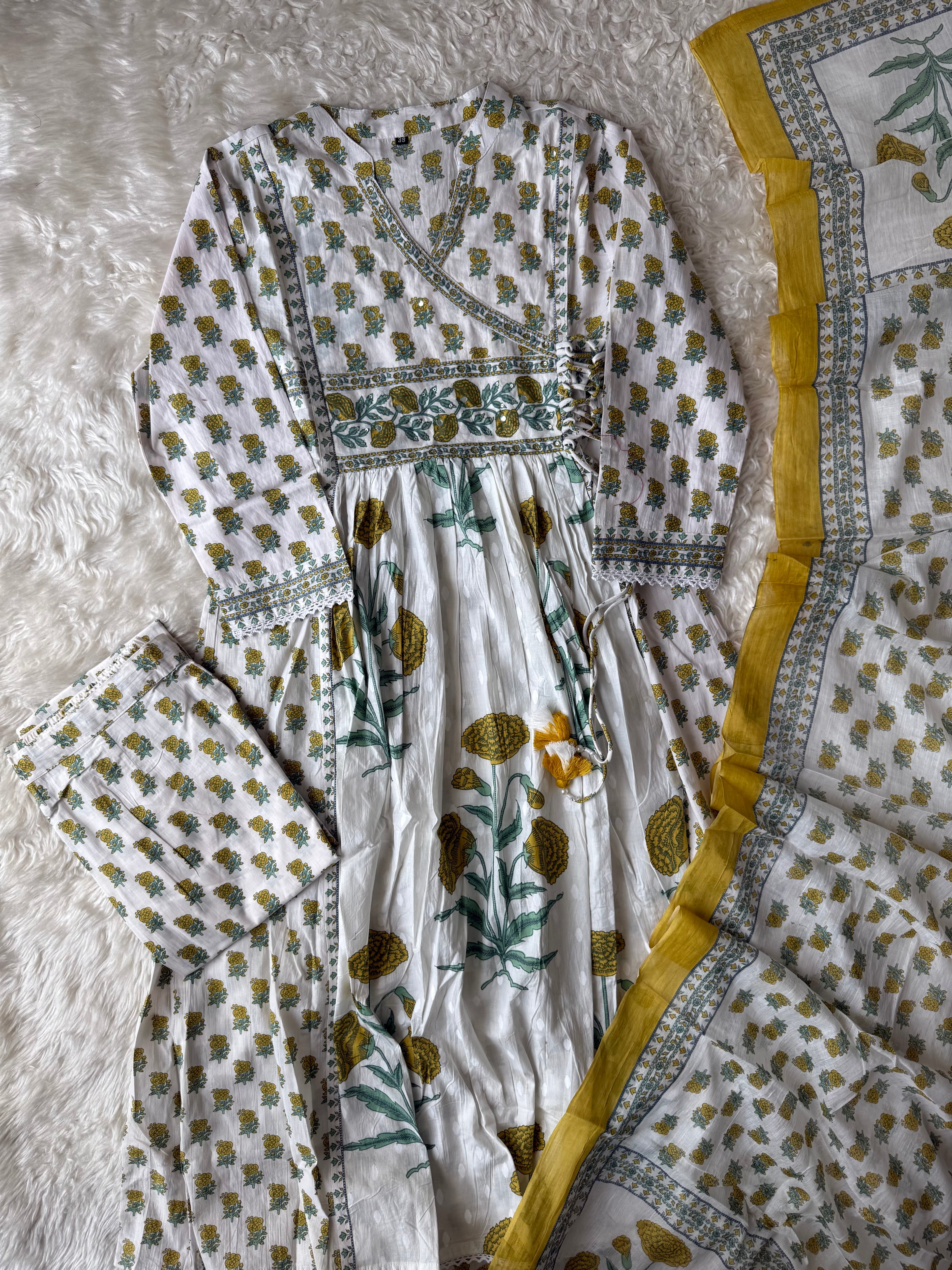 Premium Cotton Kurti Pant Dupatta Set