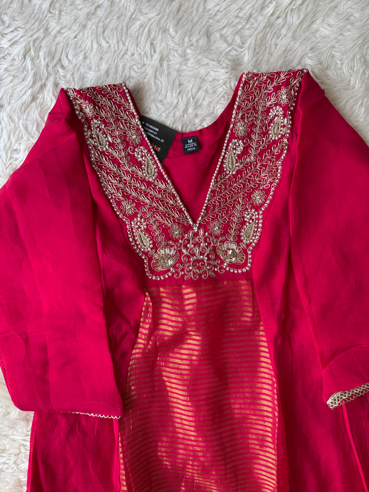 Pure Muslin Silk Kurti Pant Dupatta Set