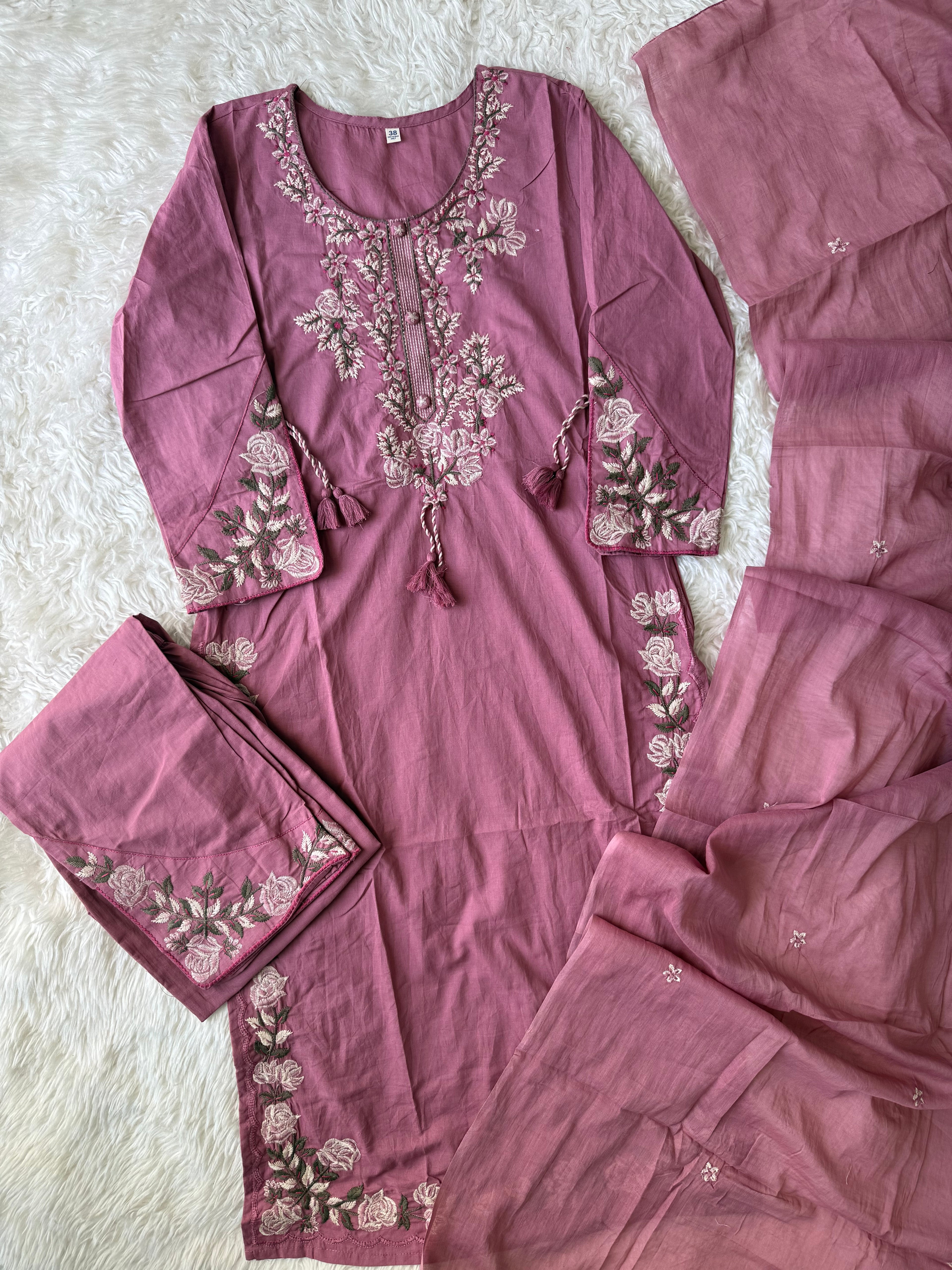 Premium Cotton Kurti Pant Dupatta Set
