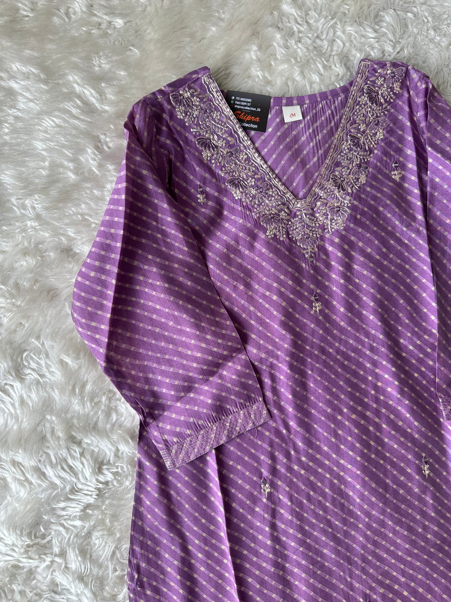 Pure Muslin Silk Kurti Pant Set
