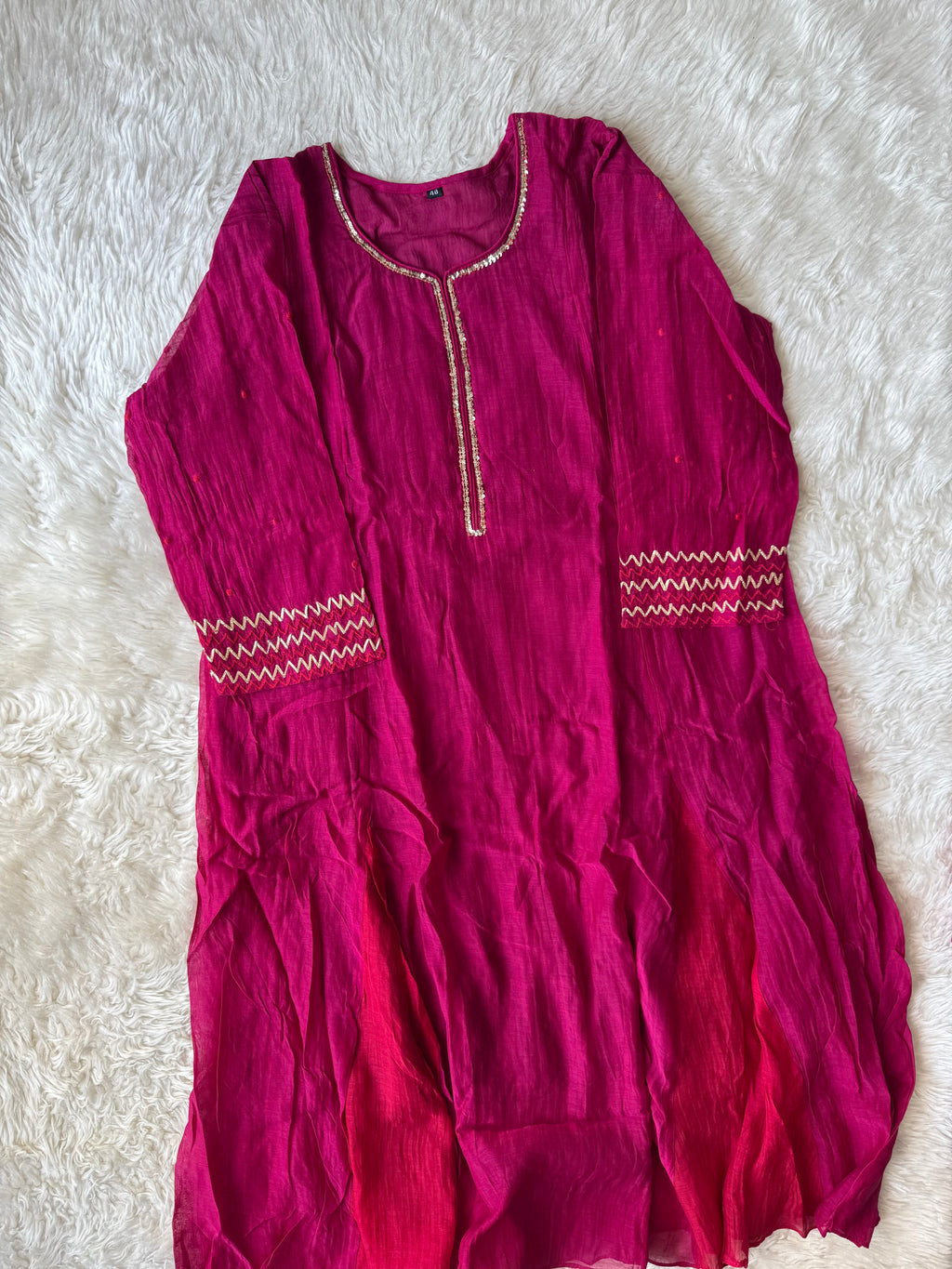 “Plus Size” Mul Chanderi Kurti Pant Dupatta Set