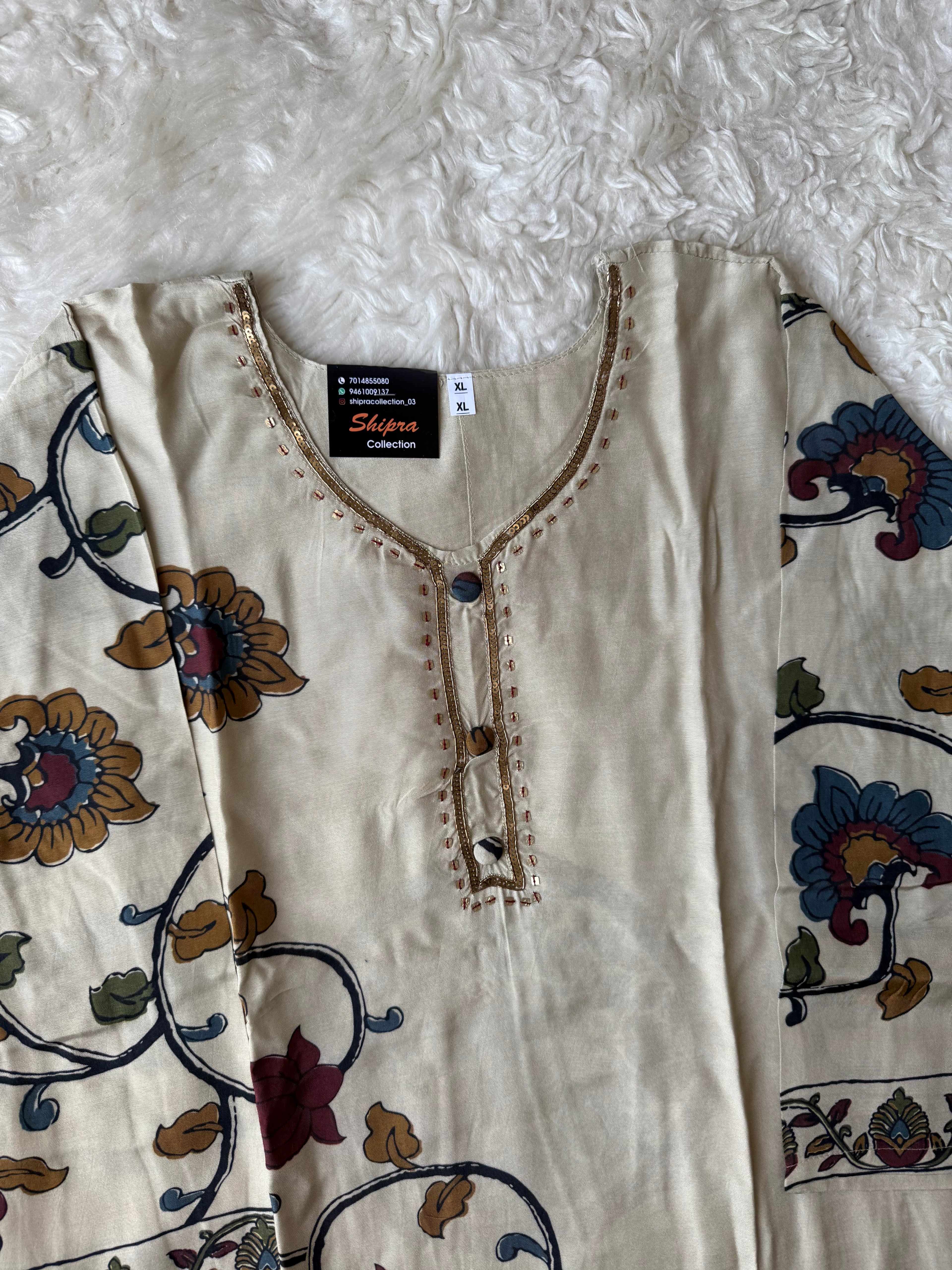 Premium Muslin Silk Kurti Pant Dupatta Set