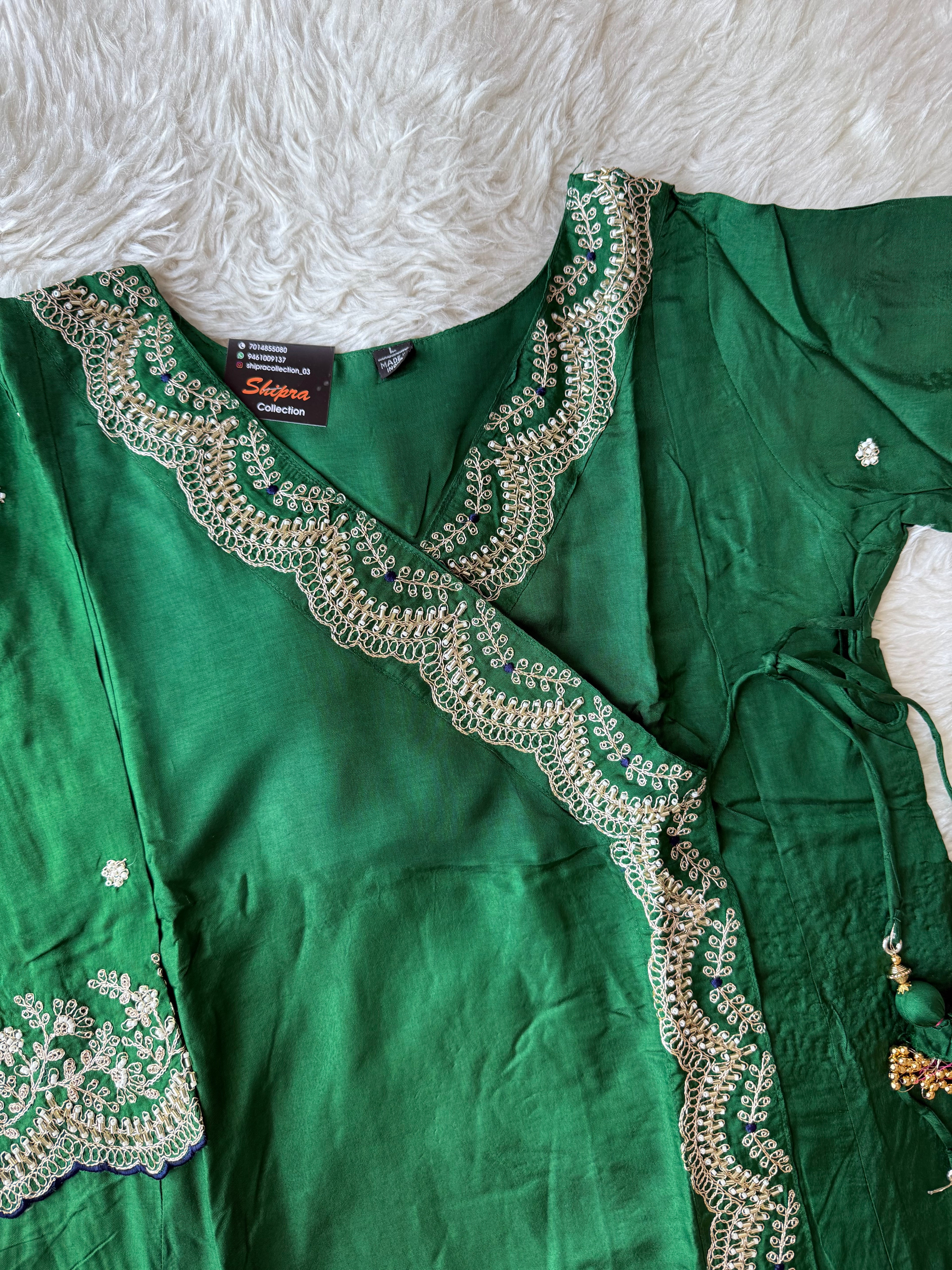 Russian Silk Kurti Pant Dupatta Set