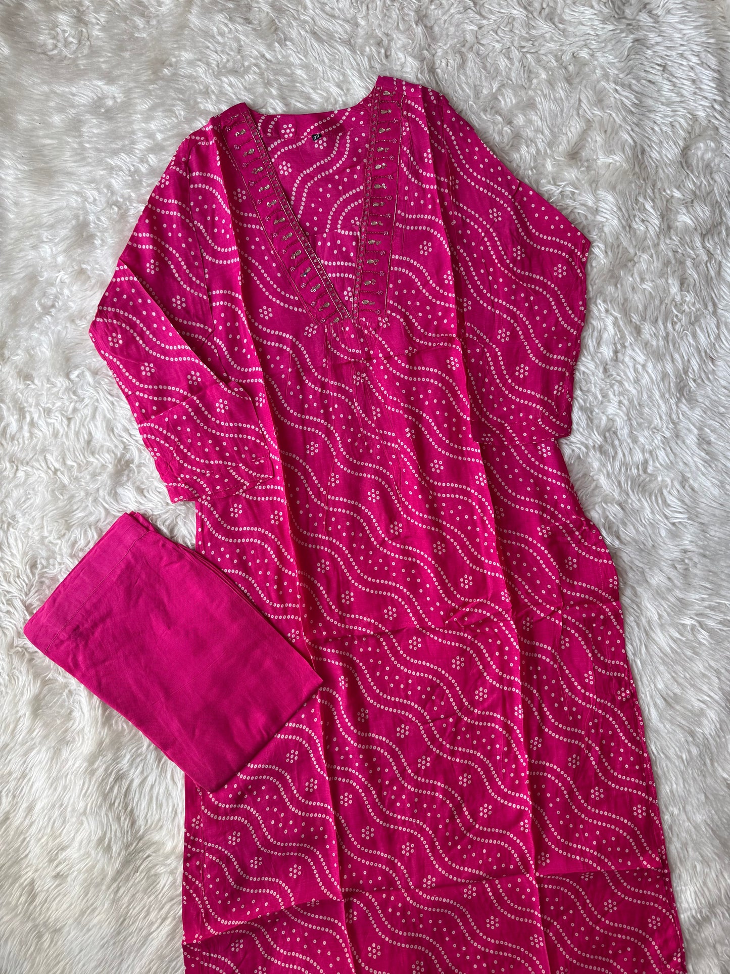 Mul Silk Kurti Pant Set