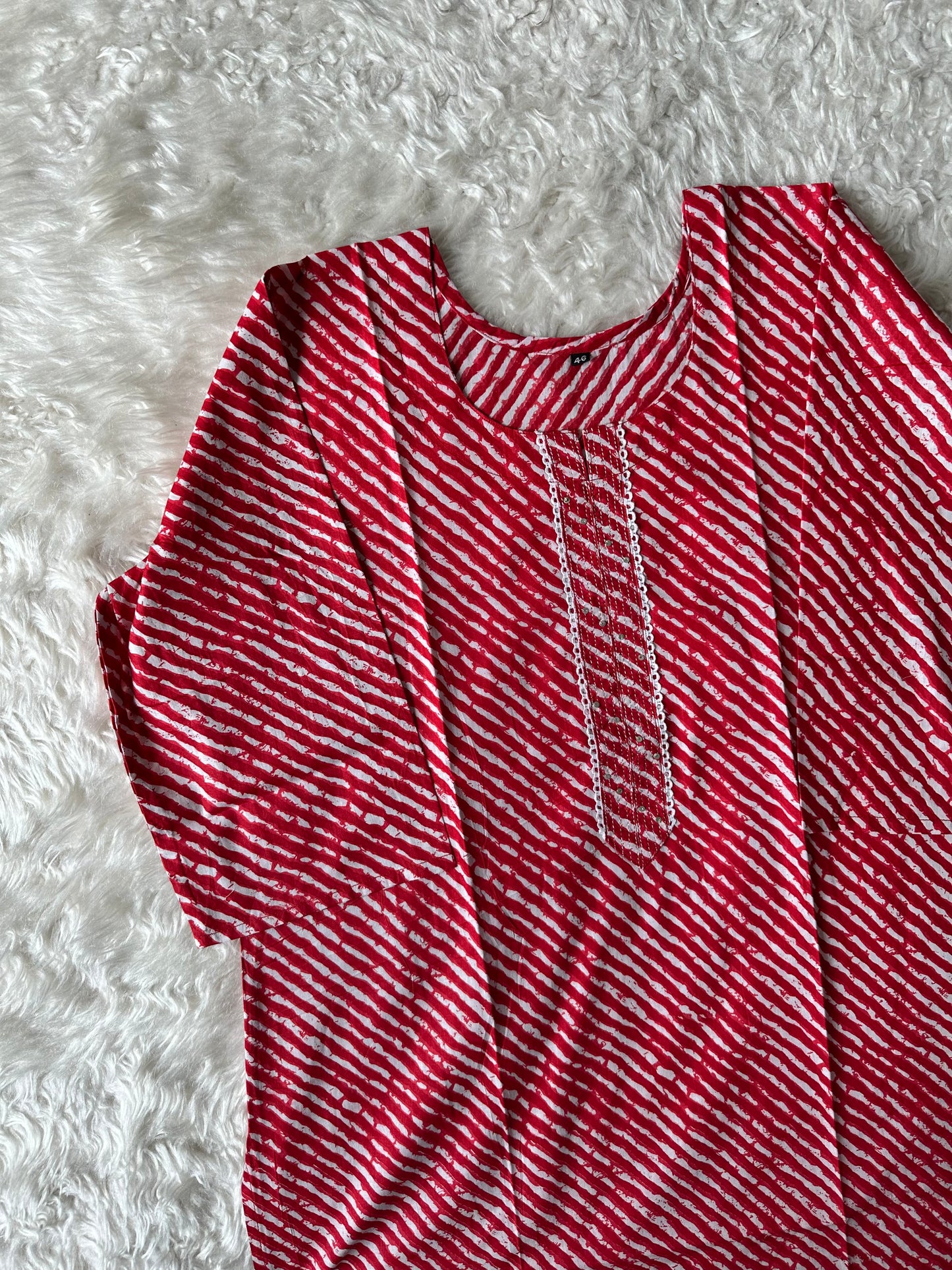 Cotton Lehariya Kurti