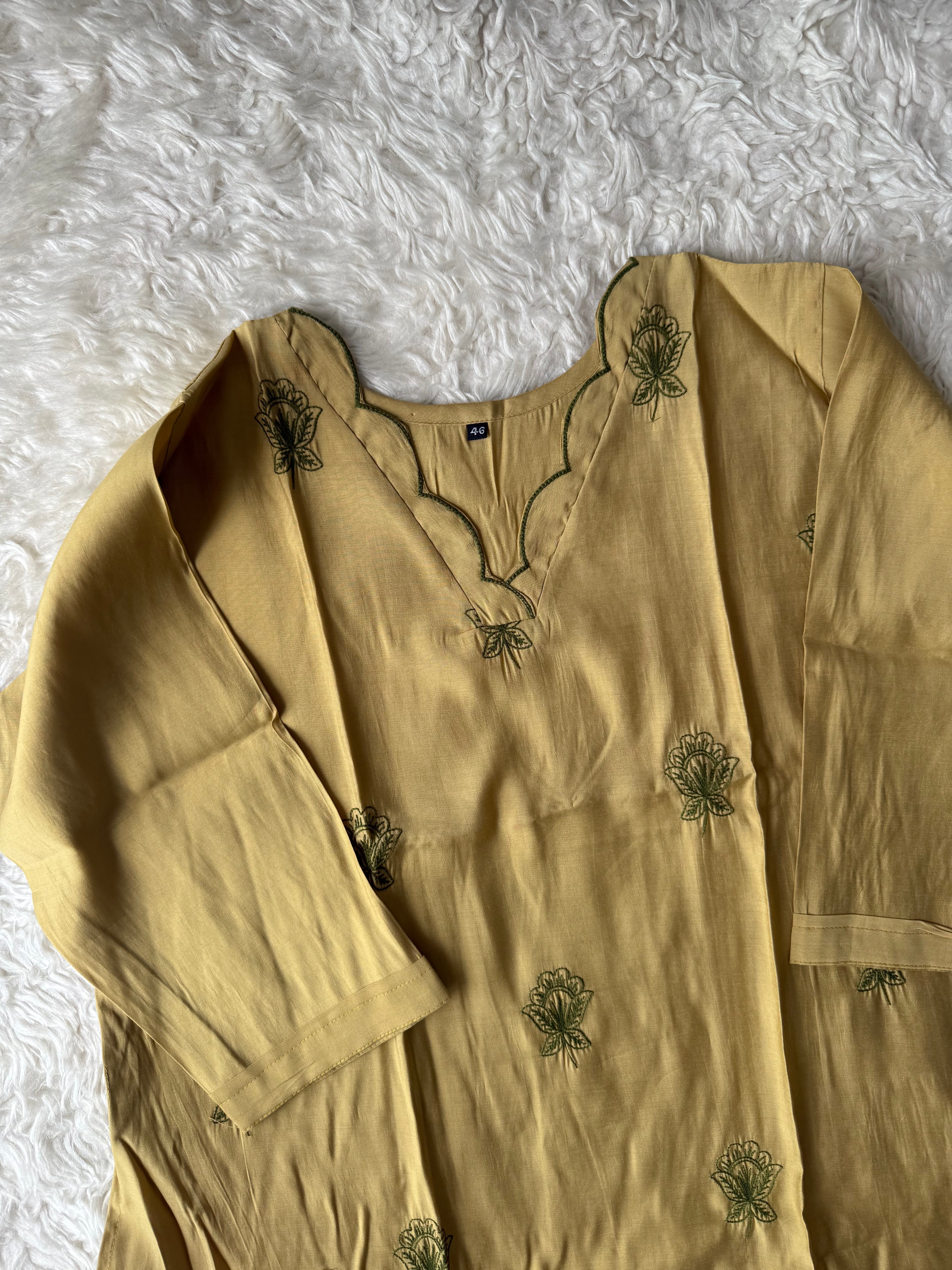 “ Plus Size” Muslin Silk Kurti Pant Dupatta Set