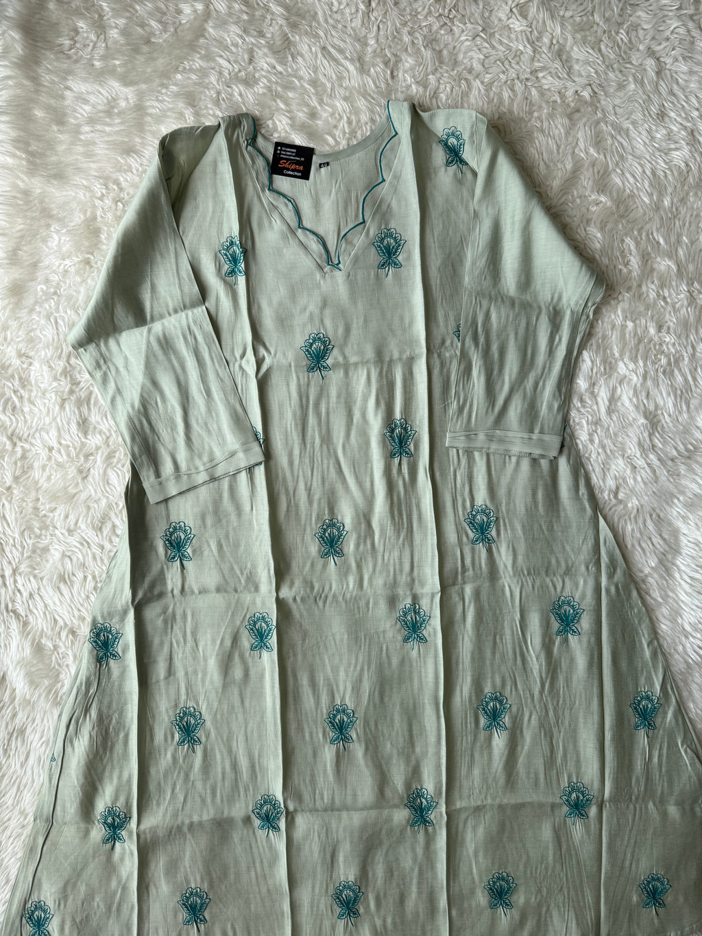 “ Plus Size” Muslin Silk Kurti Pant Dupatta Set