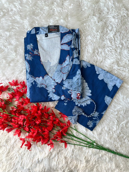 Khadi Cotton Kurti Plazo Set