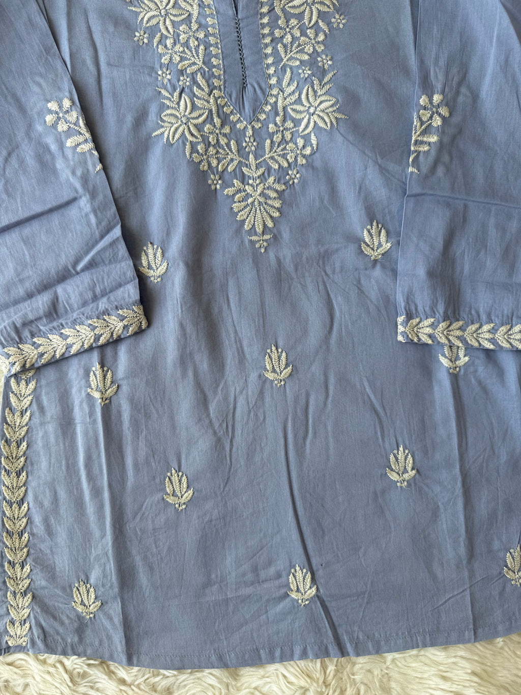 Mul Cotton Short Kurti with Lining