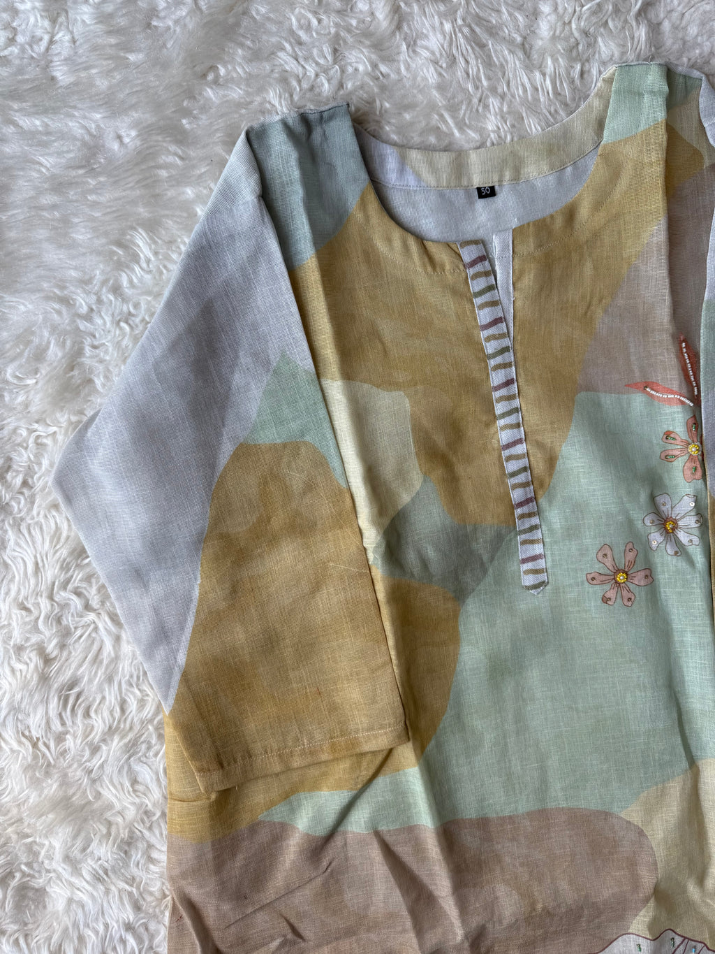 “Plus Size” Linen Kurti Pant Dupatta Set