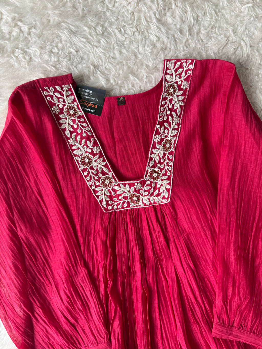 Mul Chanderi Kurti Pant Dupatta Set