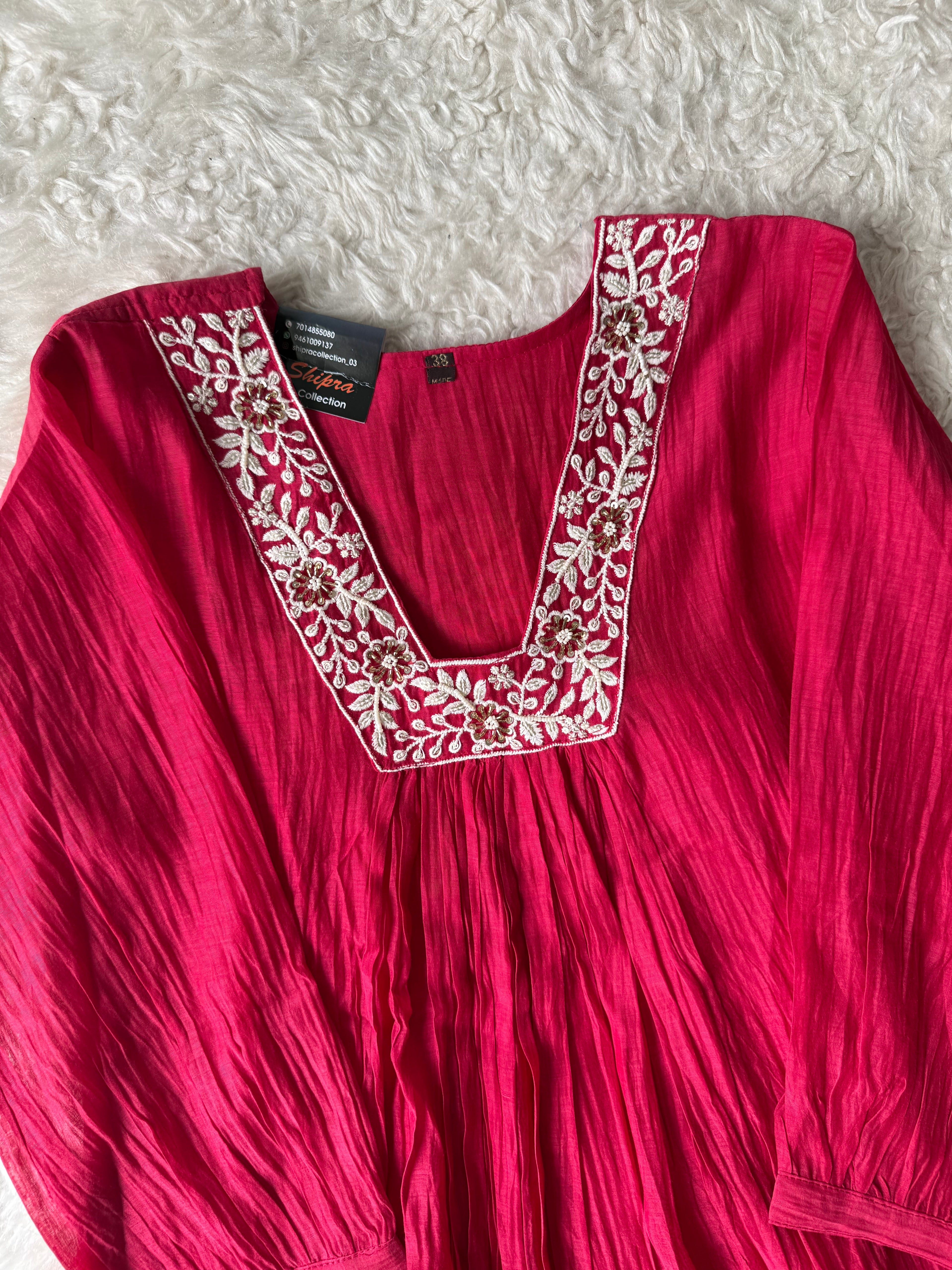 Mul Chanderi Kurti Pant Dupatta Set
