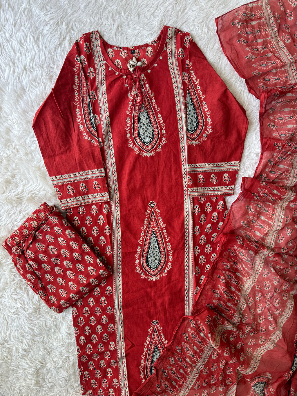 Budget Friendly Kurti Pant Dupatta Set