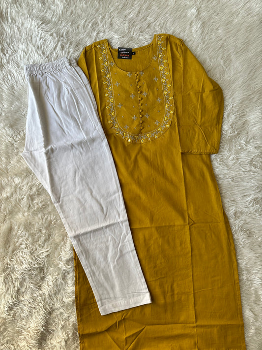 Cotton Kurti Pant Set