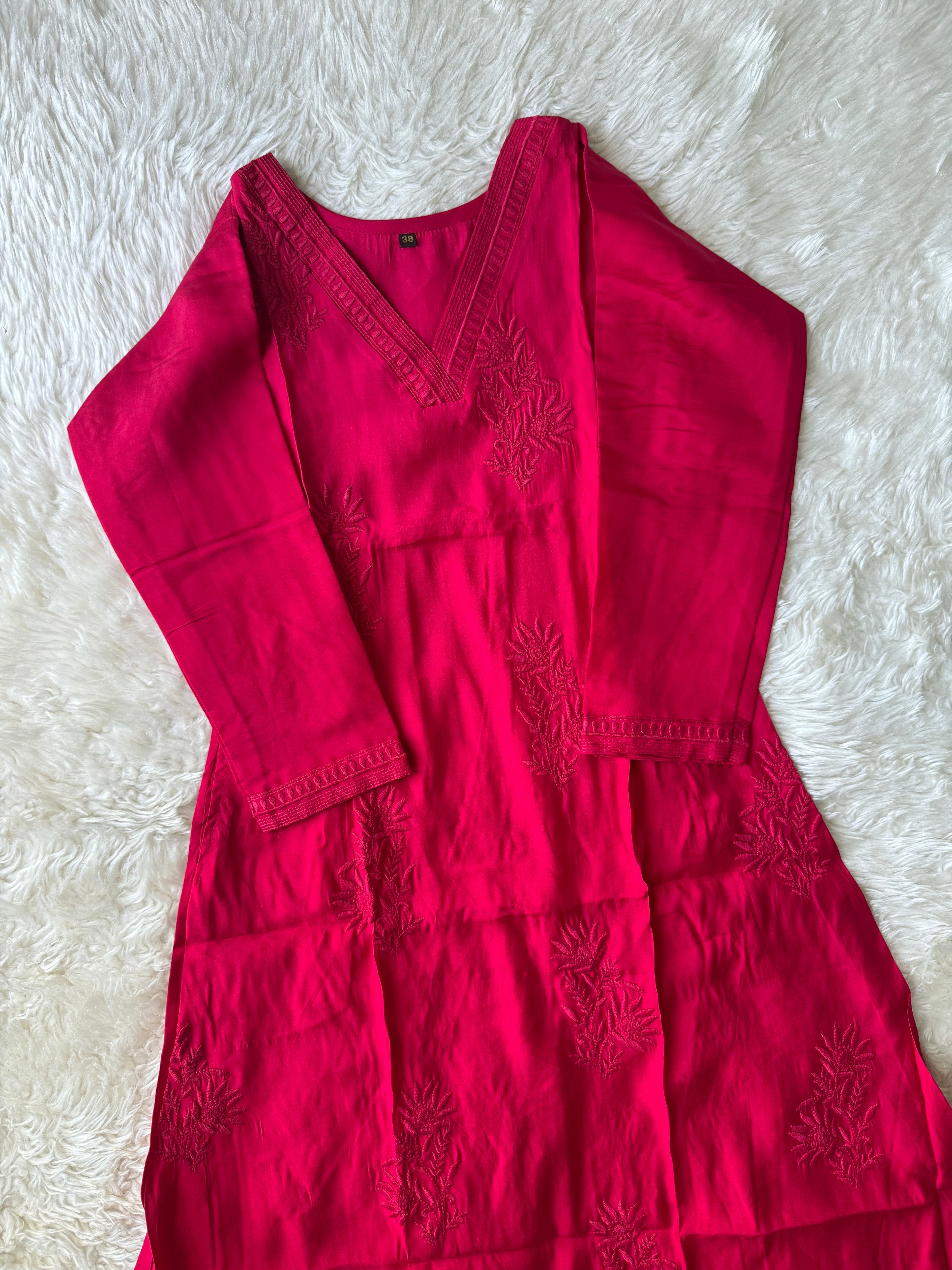 Pure Muslin Silk Kurti Plazo Set