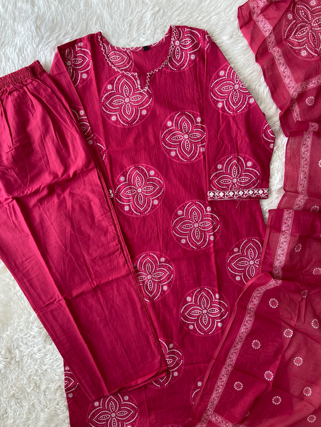 Budget Friendly Kurti Pant Dupatta Set