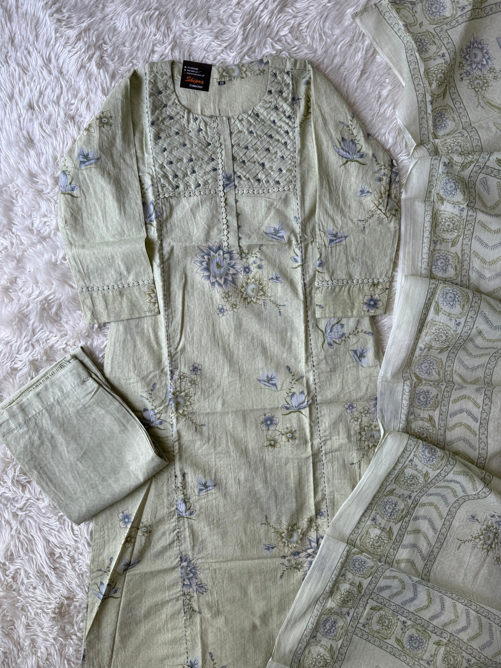 Premium Cotton Kurti Pant Dupatta Set