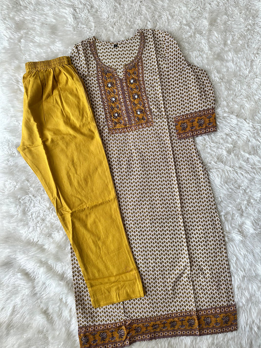 Cotton Kurti Pant Set