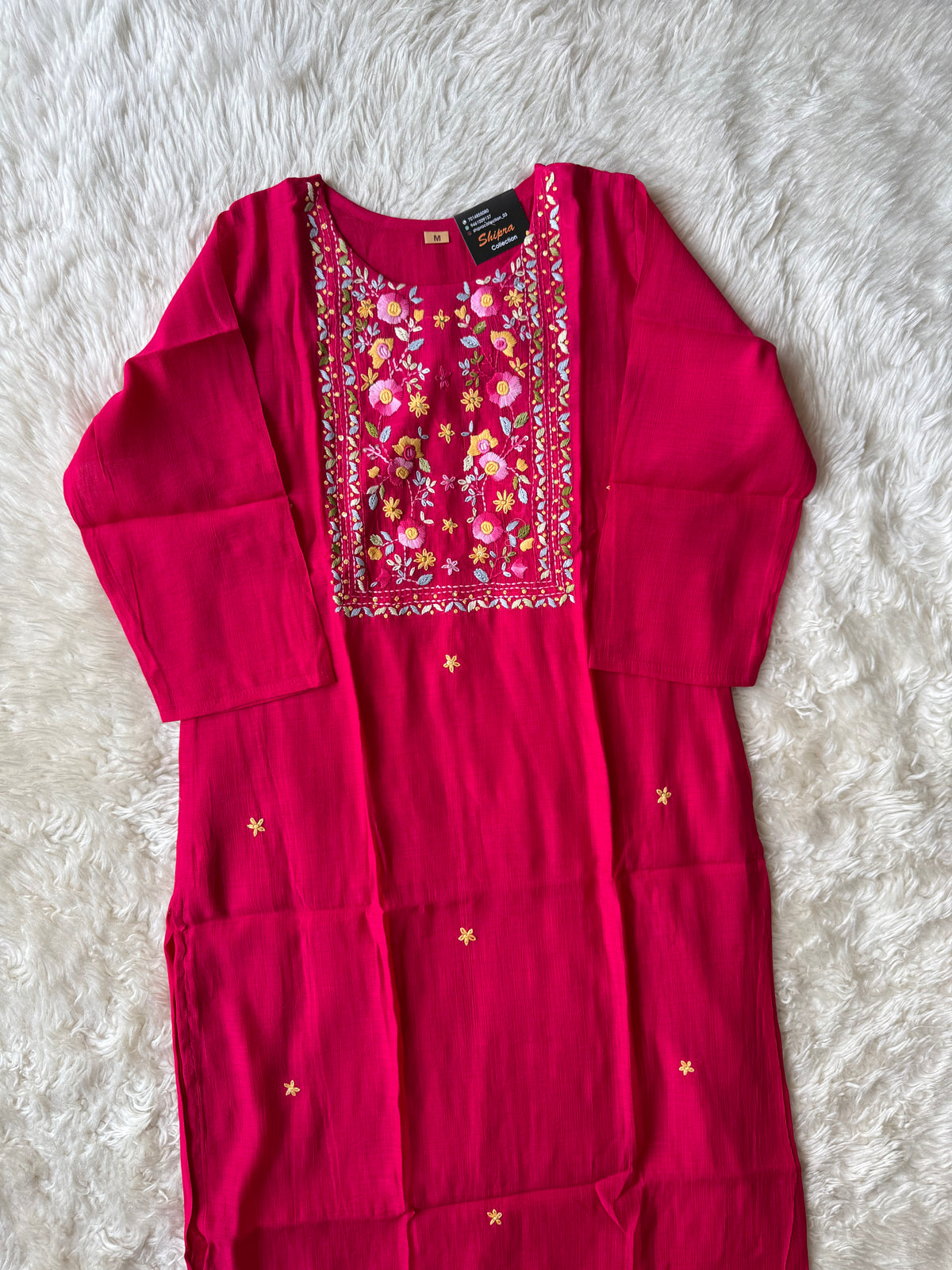 Mul Chanderi Kurti Pant Dupatta Set