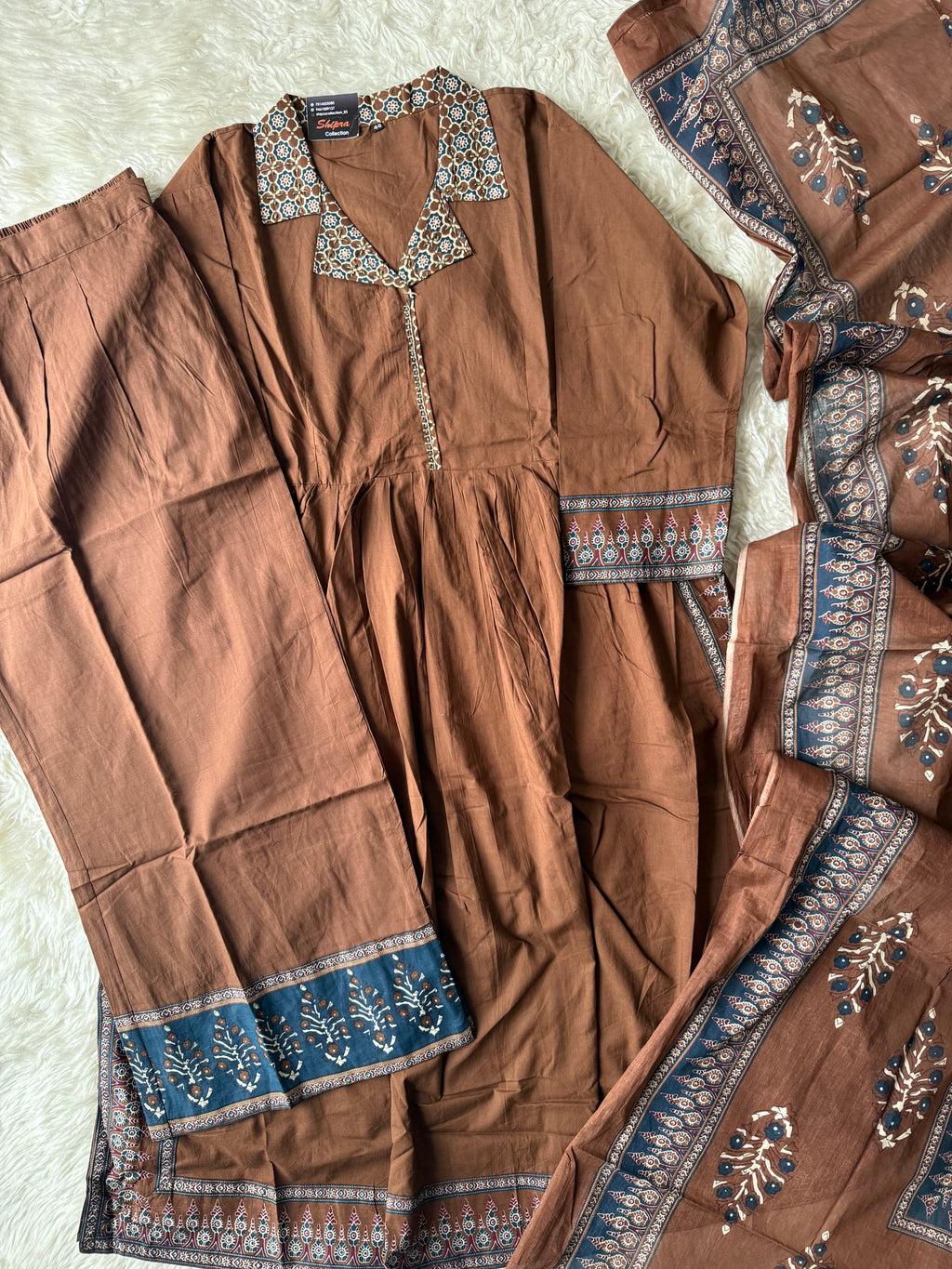 Premium Cotton Kurti Plazo Dupatta Set