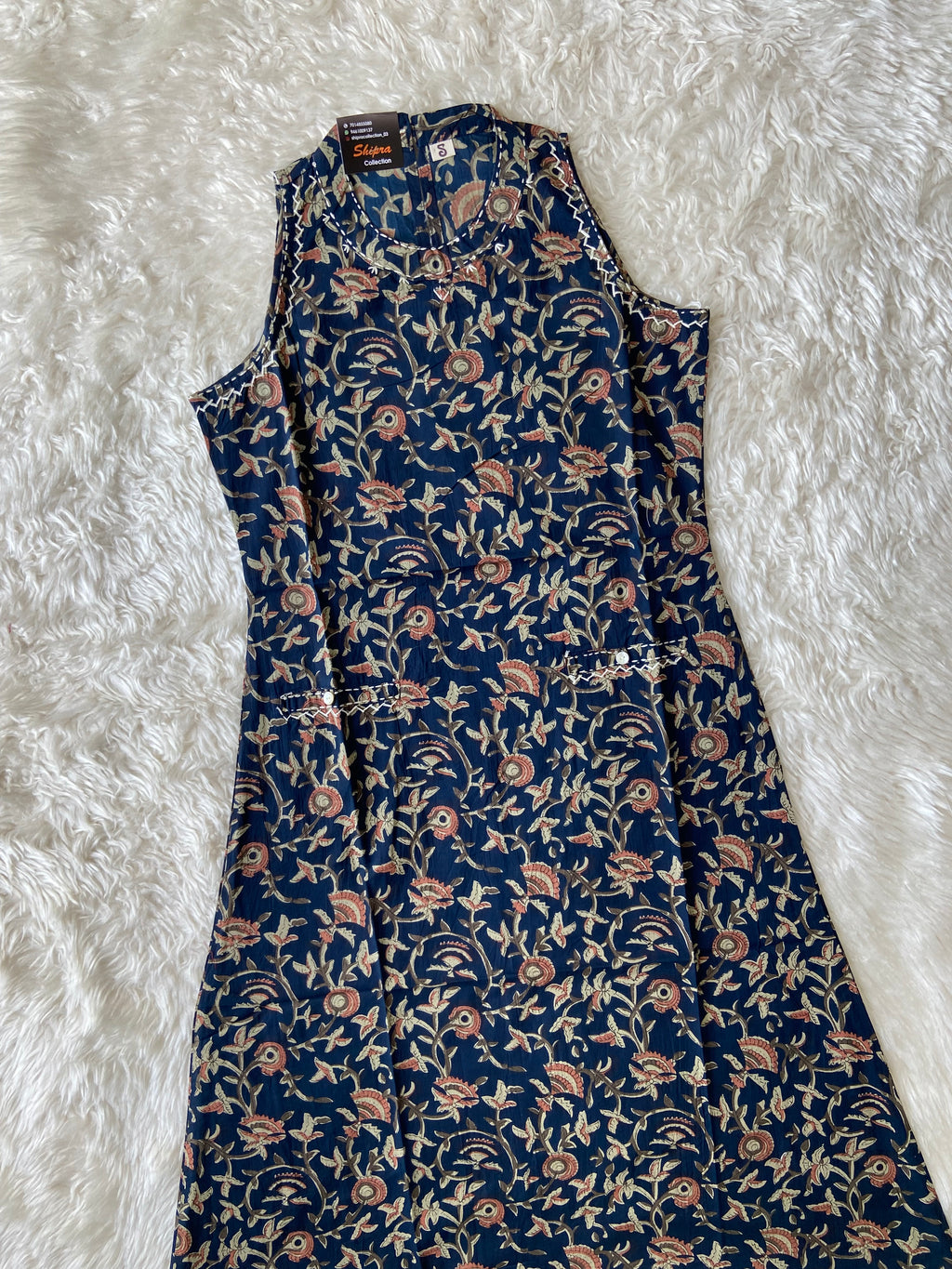 Pure Cotton Sleeveless Kurti Pant Set