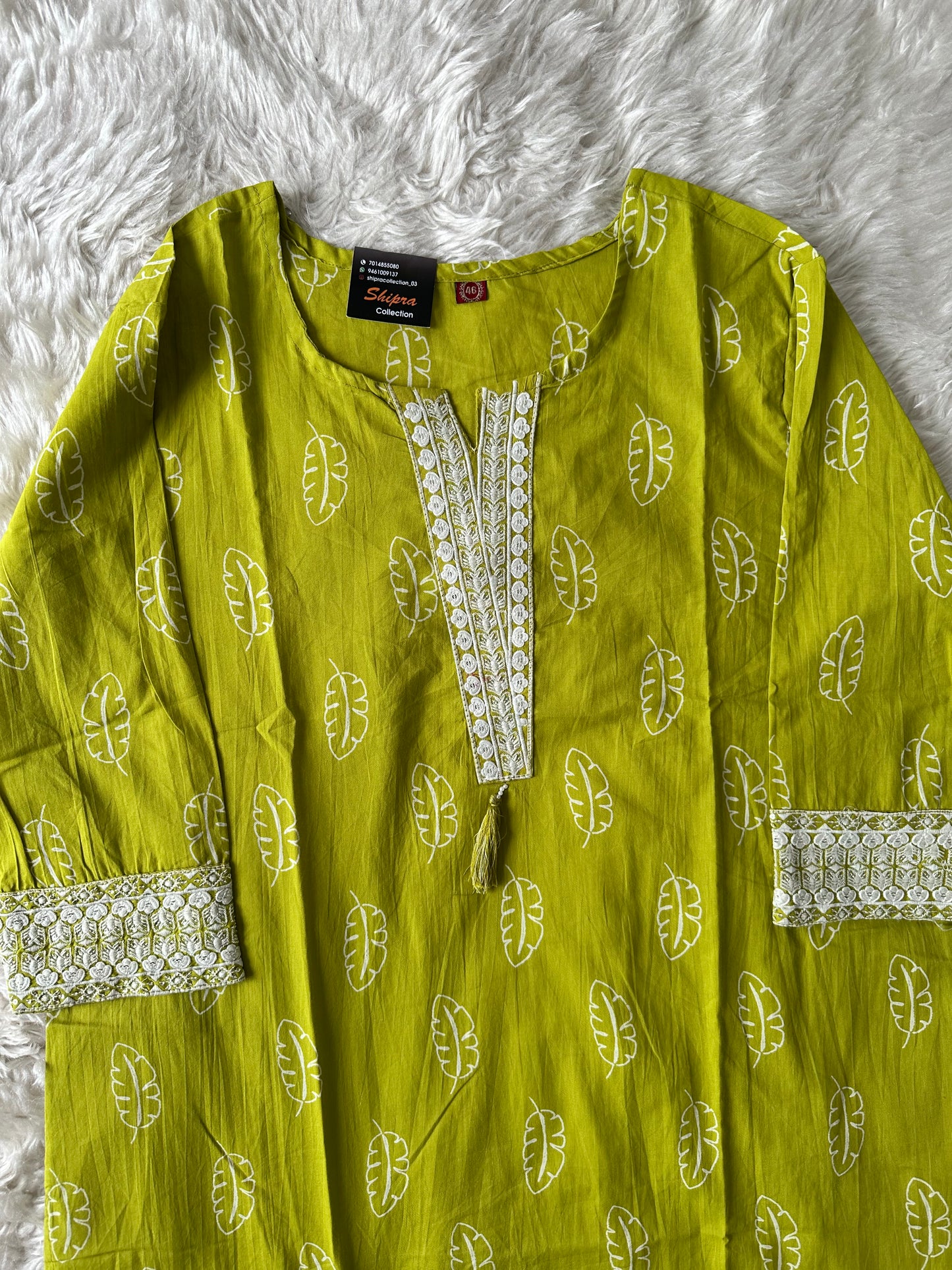 Pure Cotton Kurti Pant Dupatta Set