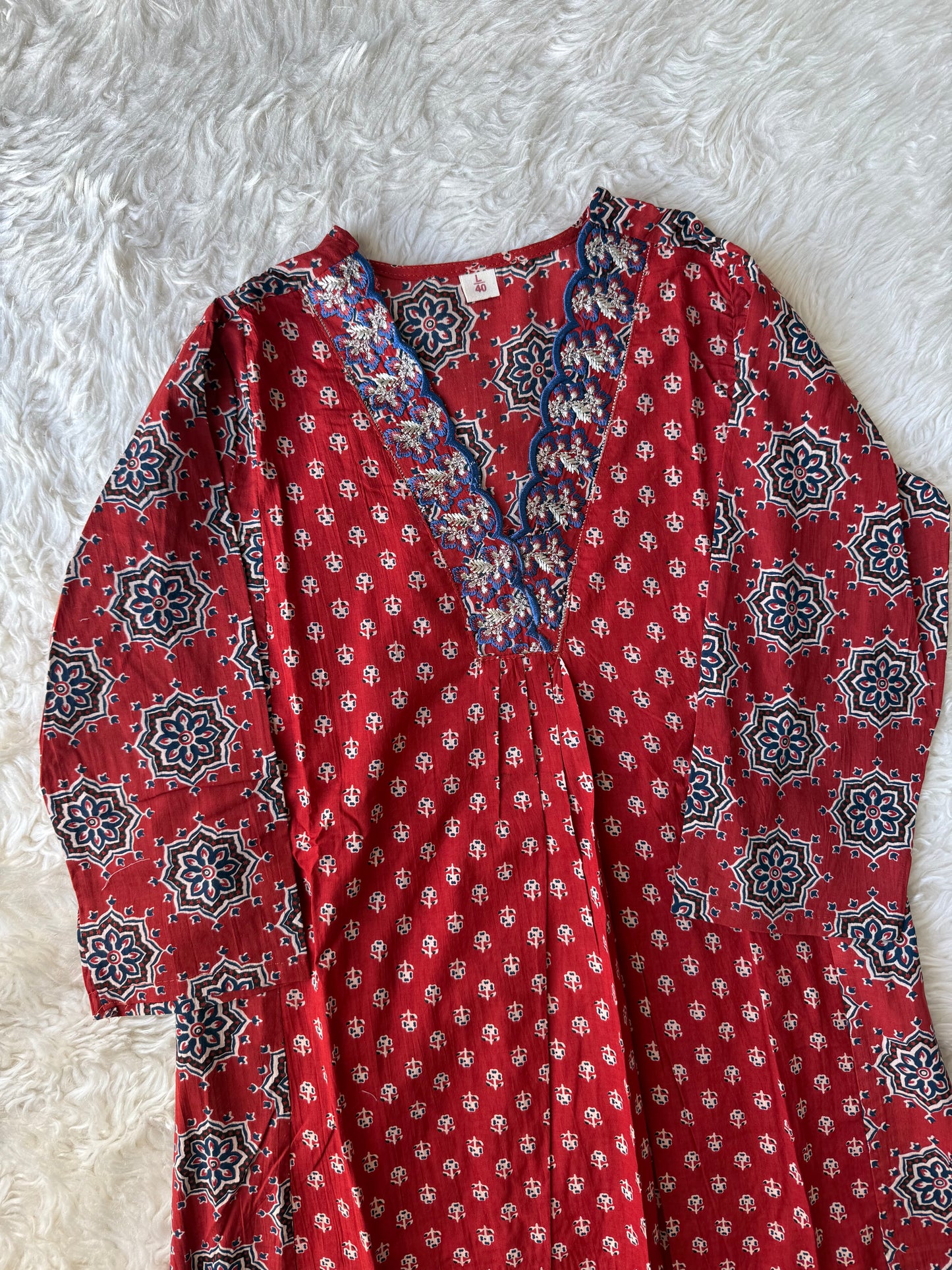 Pure Cotton Kurti Pant Dupatta Set