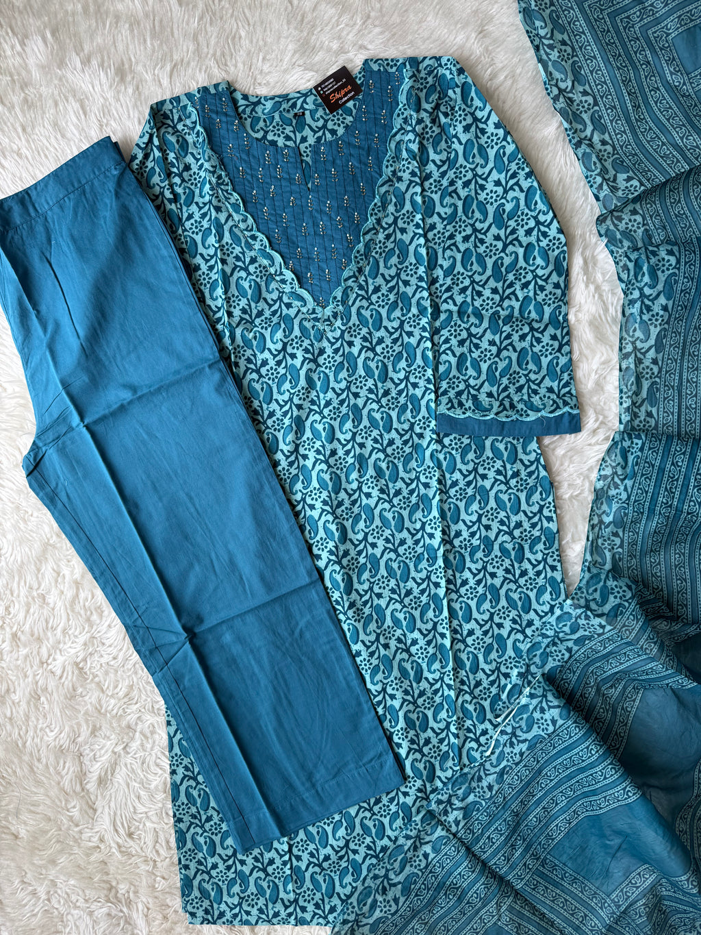 Premium Cotton Kurti Pant Dupatta Set