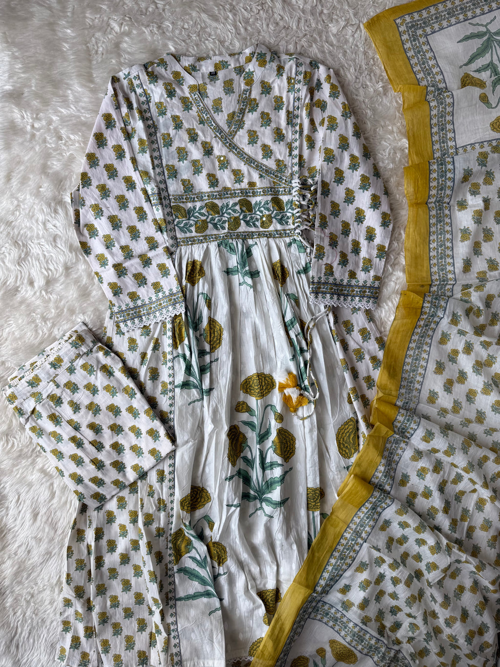 Premium Cotton Kurti Pant Dupatta Set