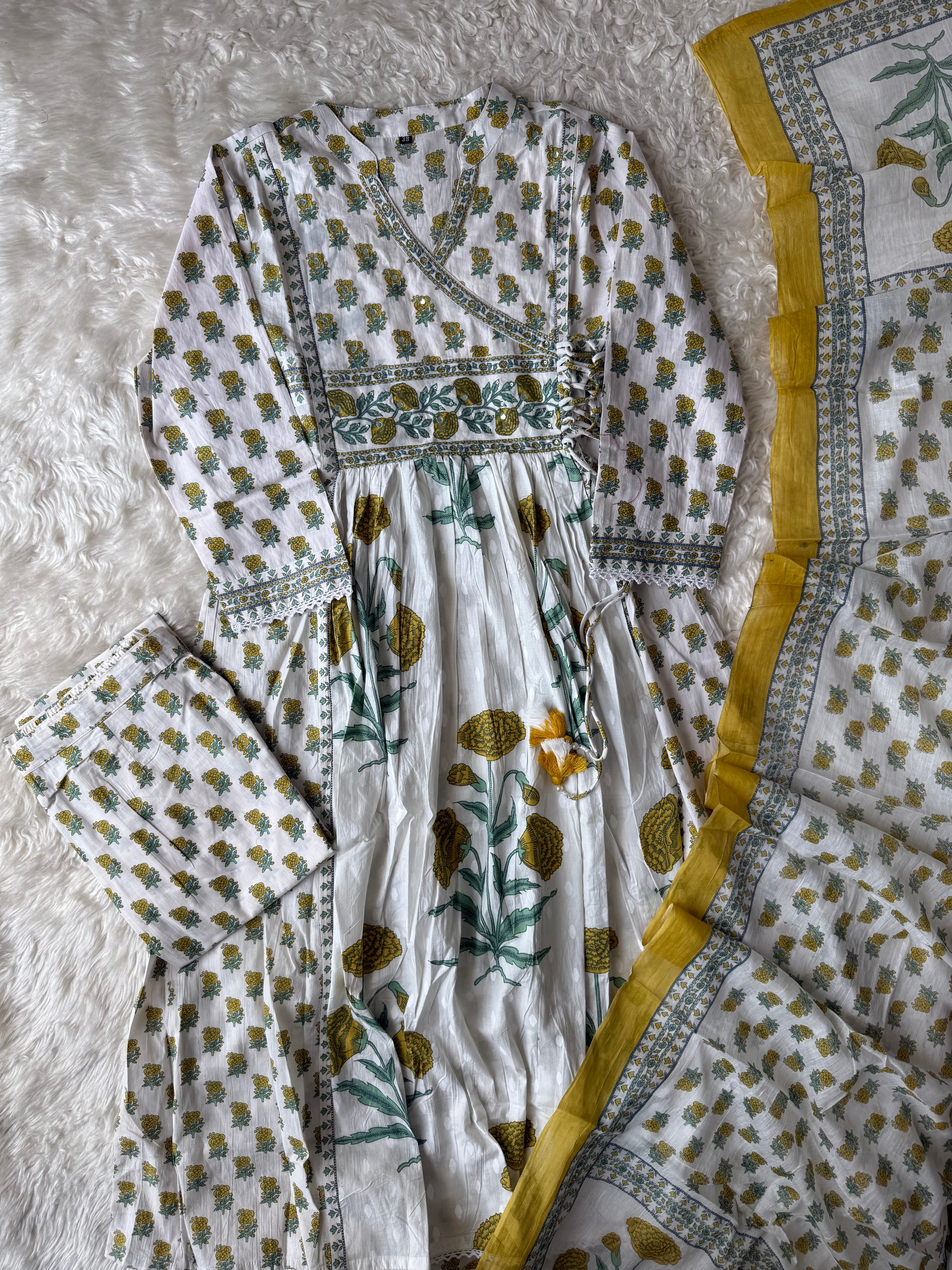 Premium Cotton Kurti Pant Dupatta Set