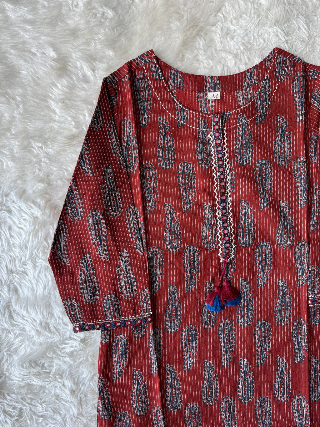 Premium Cotton “Katha” Details Kurti