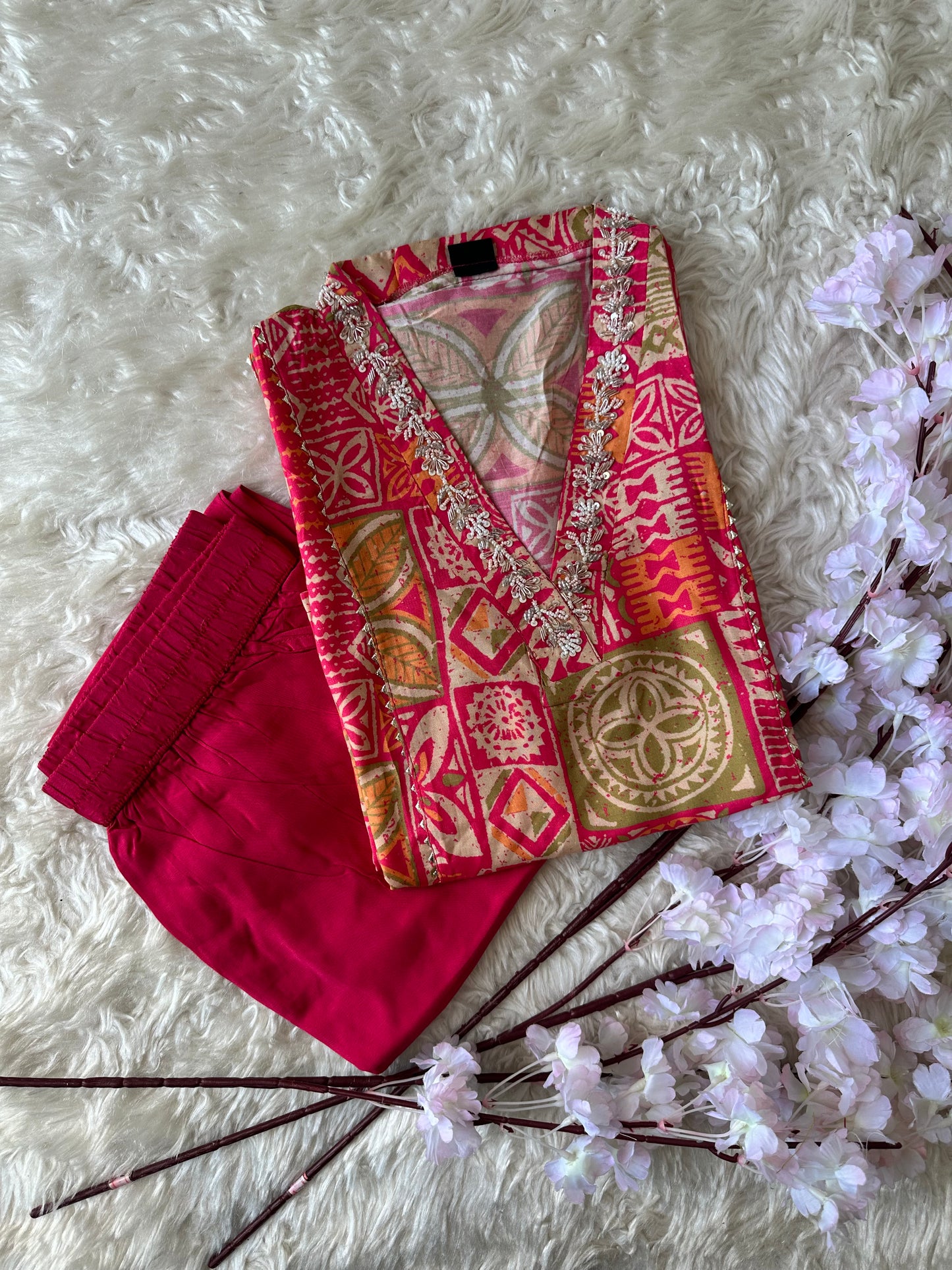 Premium Muslin Silk Kurti Pant Set
