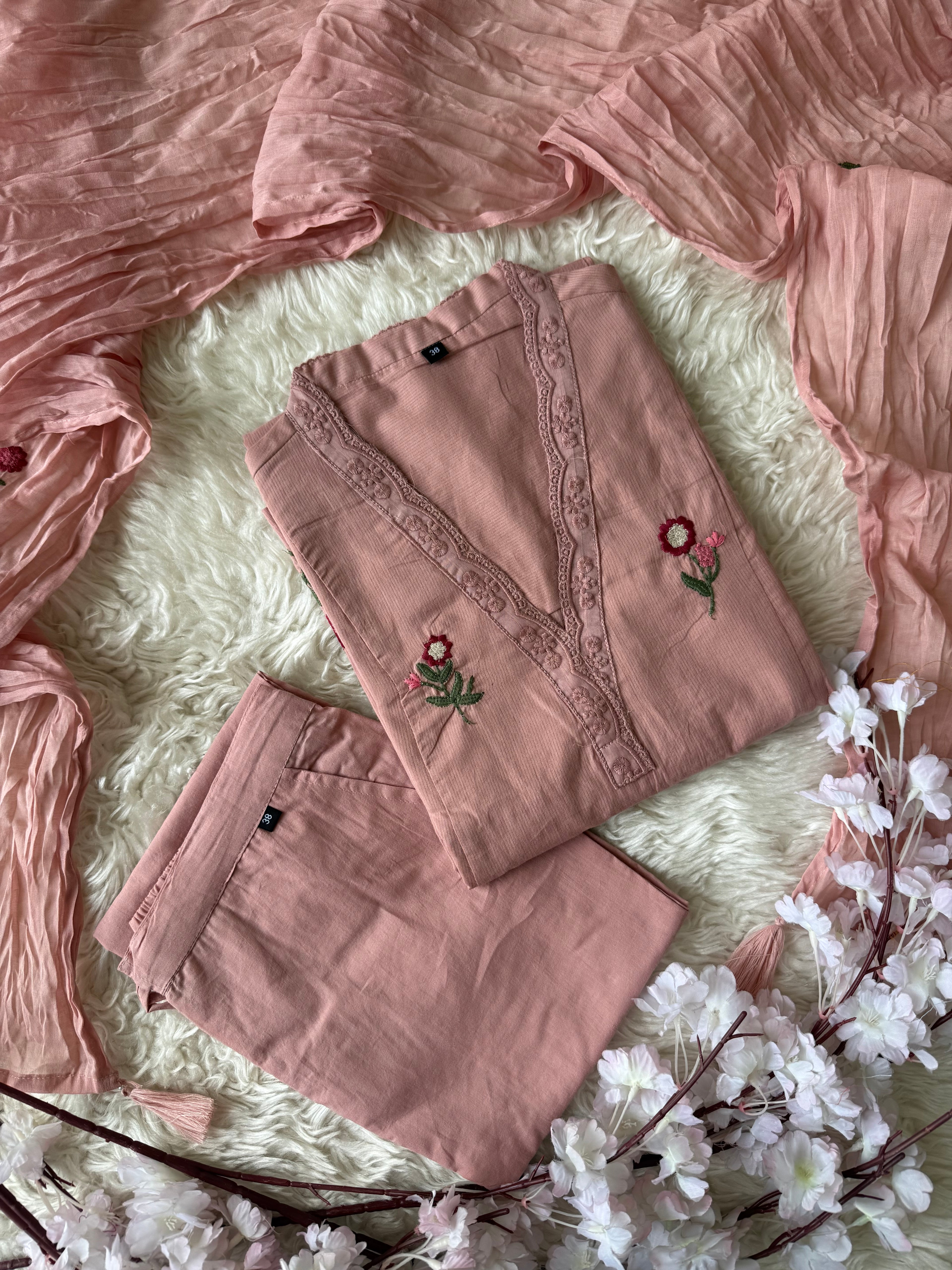 Premium Cotton Kurti Pant Dupatta Set