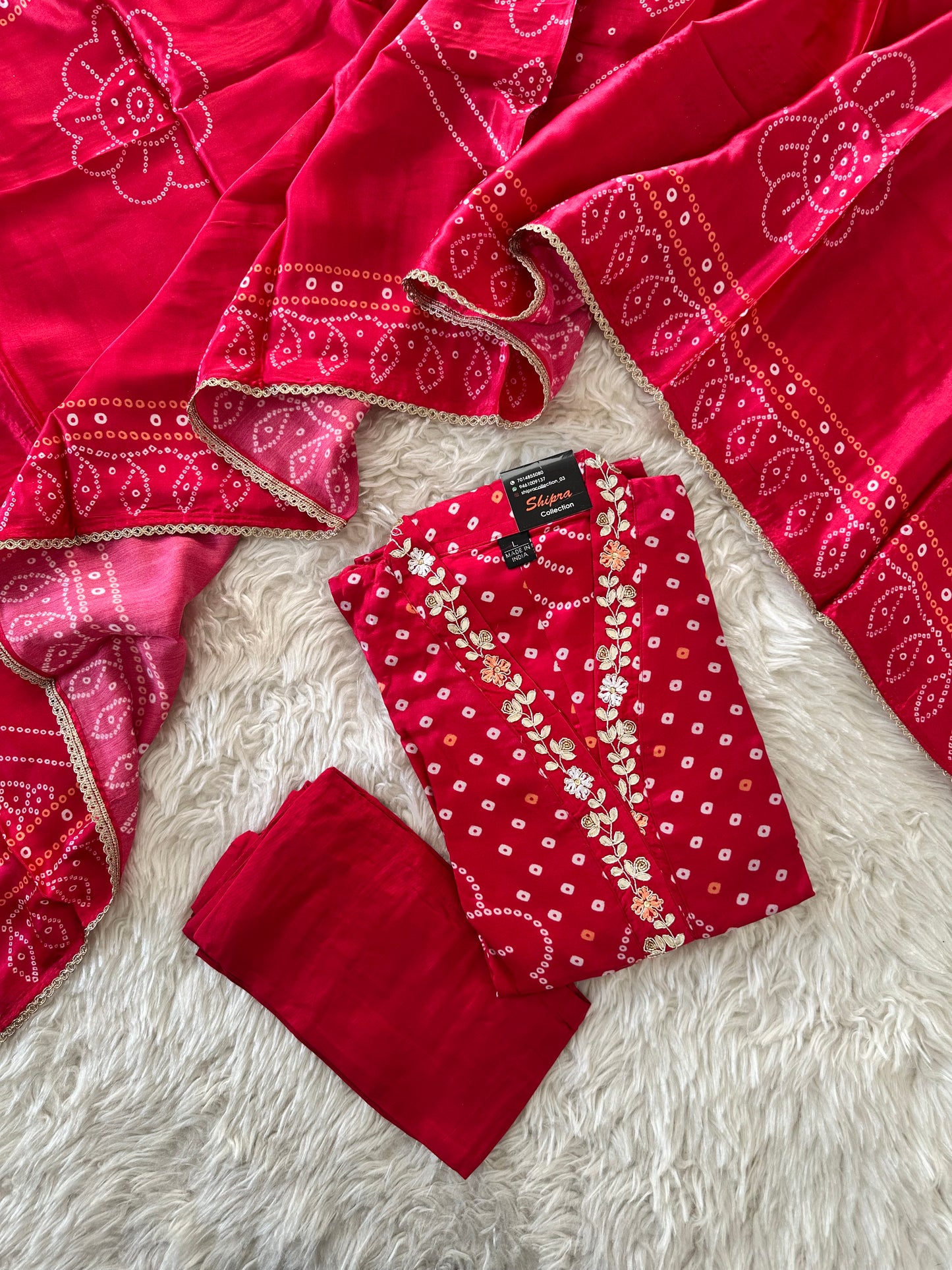 Gazi Silk Kurti Pant Dupatta Set