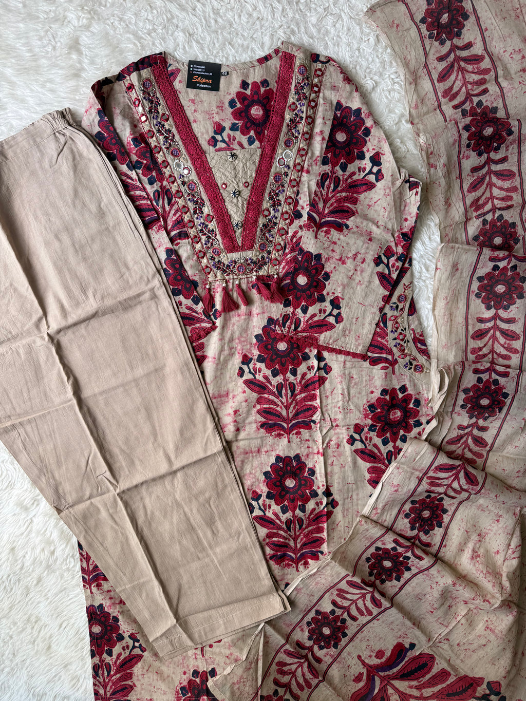 Premium Cotton Kurti Pant Dupatta Set