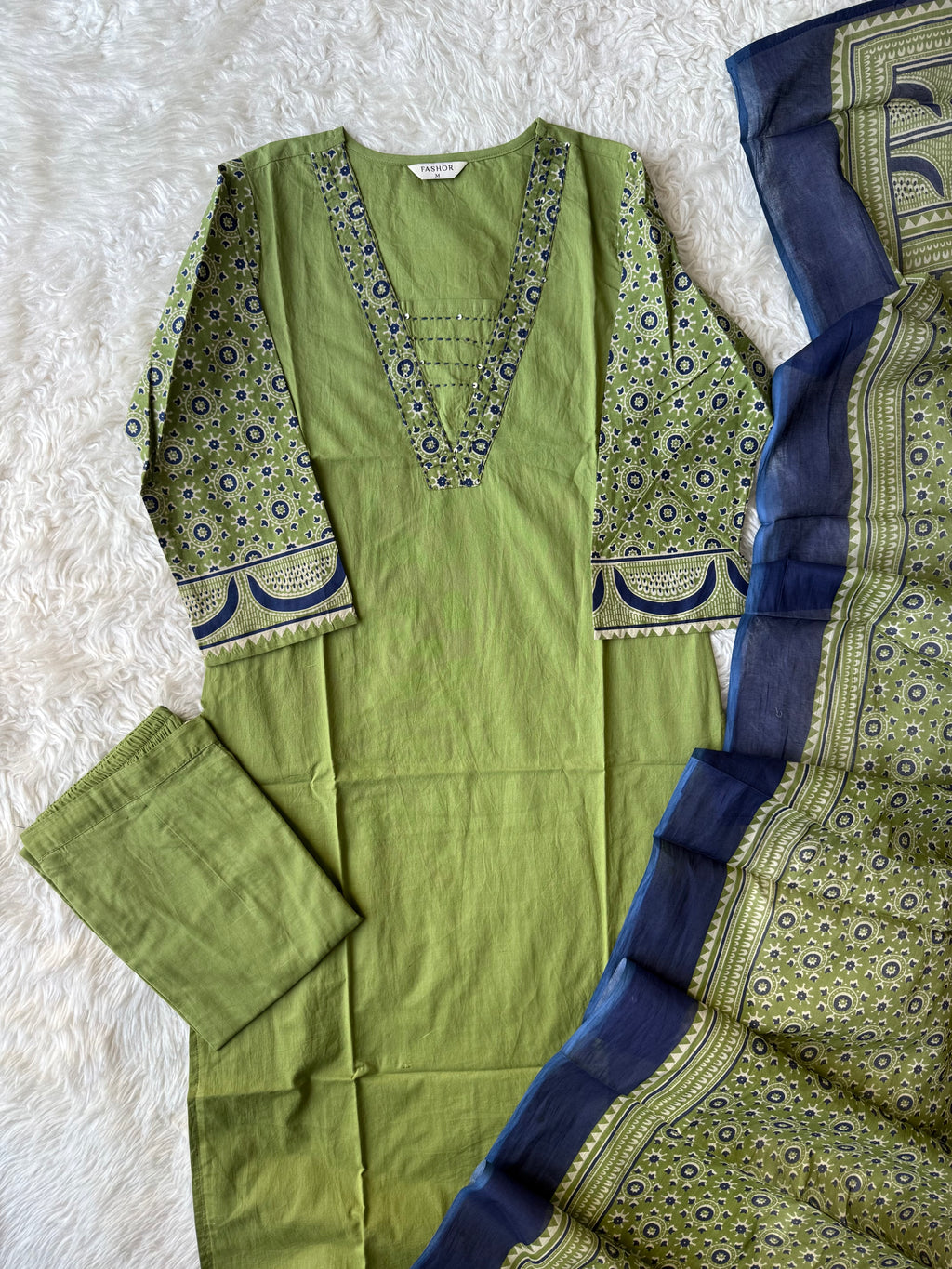 Premium Cotton Kurti Pant Dupatta Set