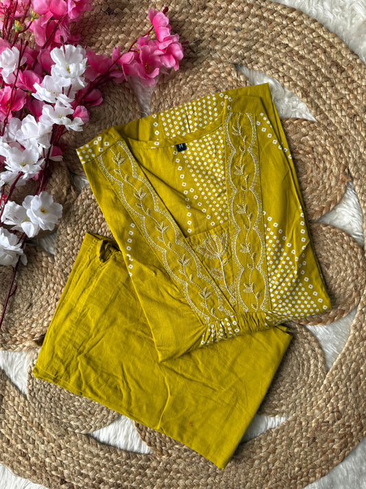 Cotton FLARE Kurti Pant Set