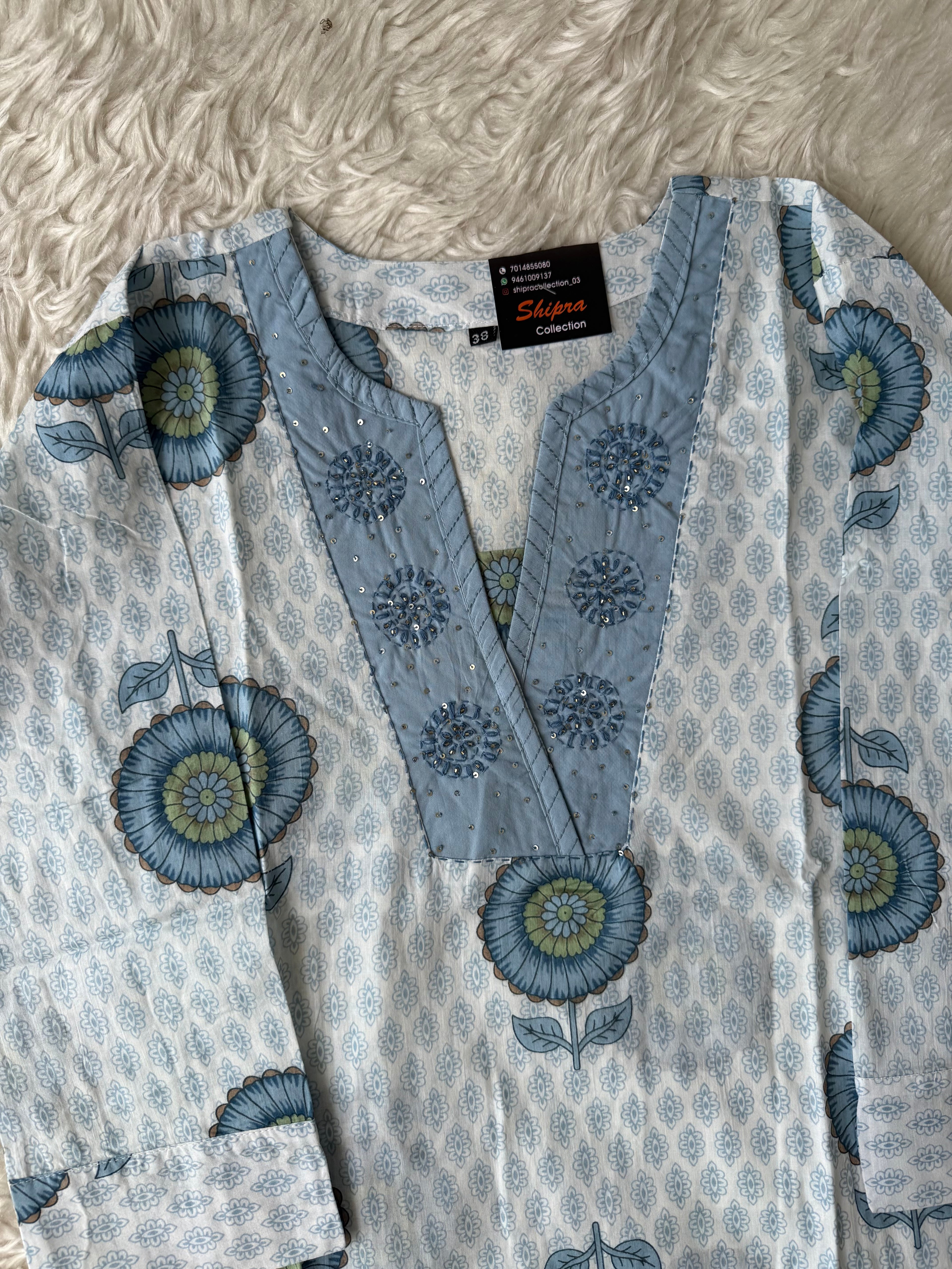 Premium Cotton Kurti Pant Dupatta Set