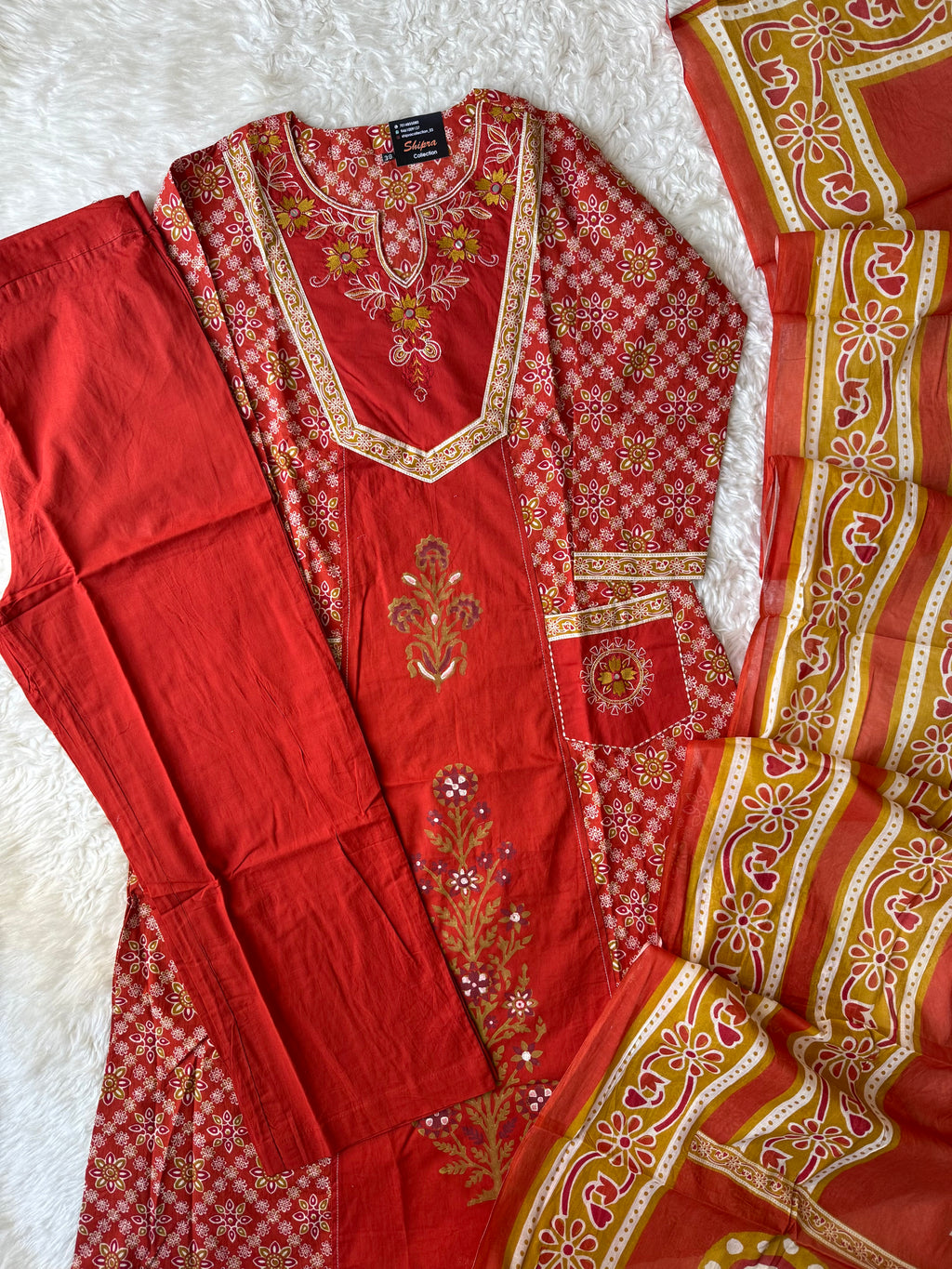 Premium Cotton Kurti Pant Dupatta Set