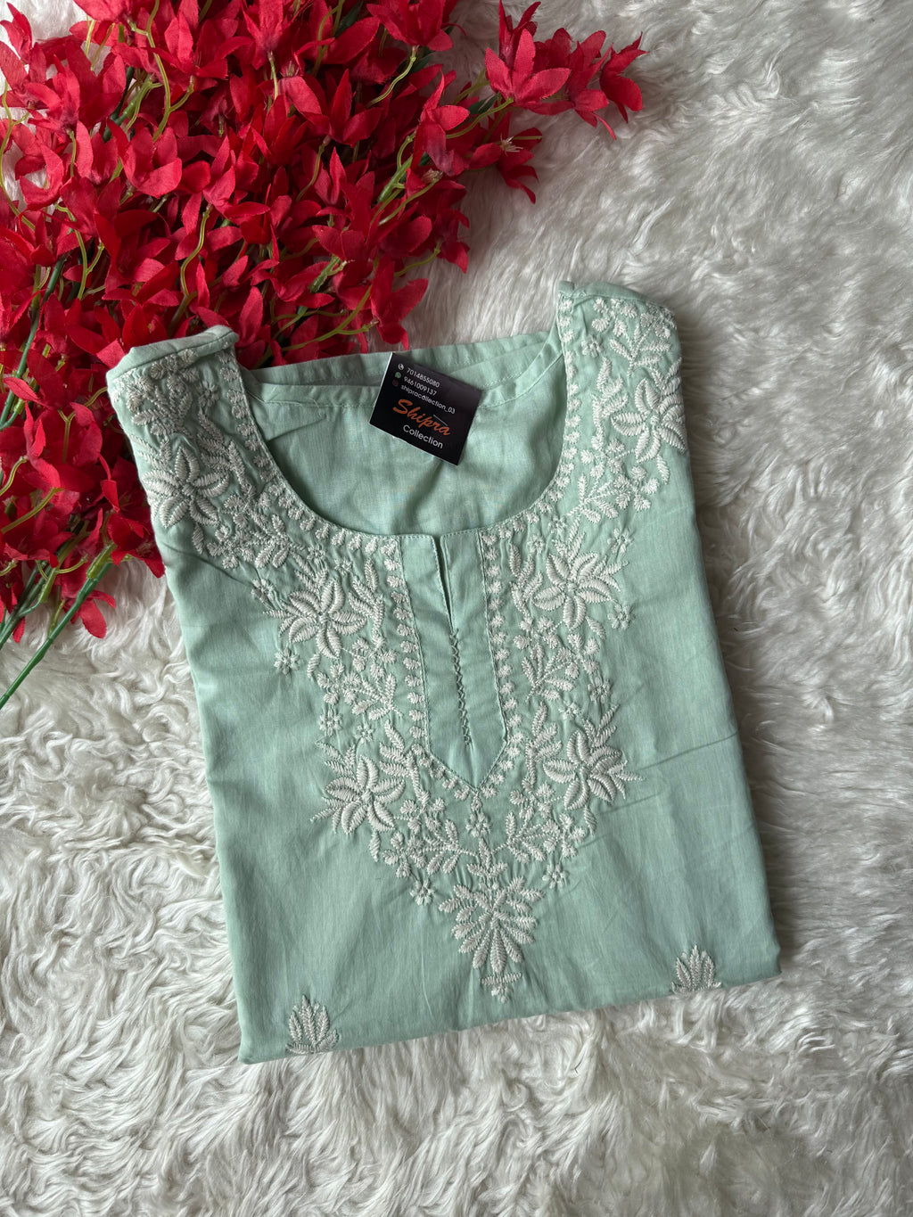 Mul Cotton Short Kurti with Lining